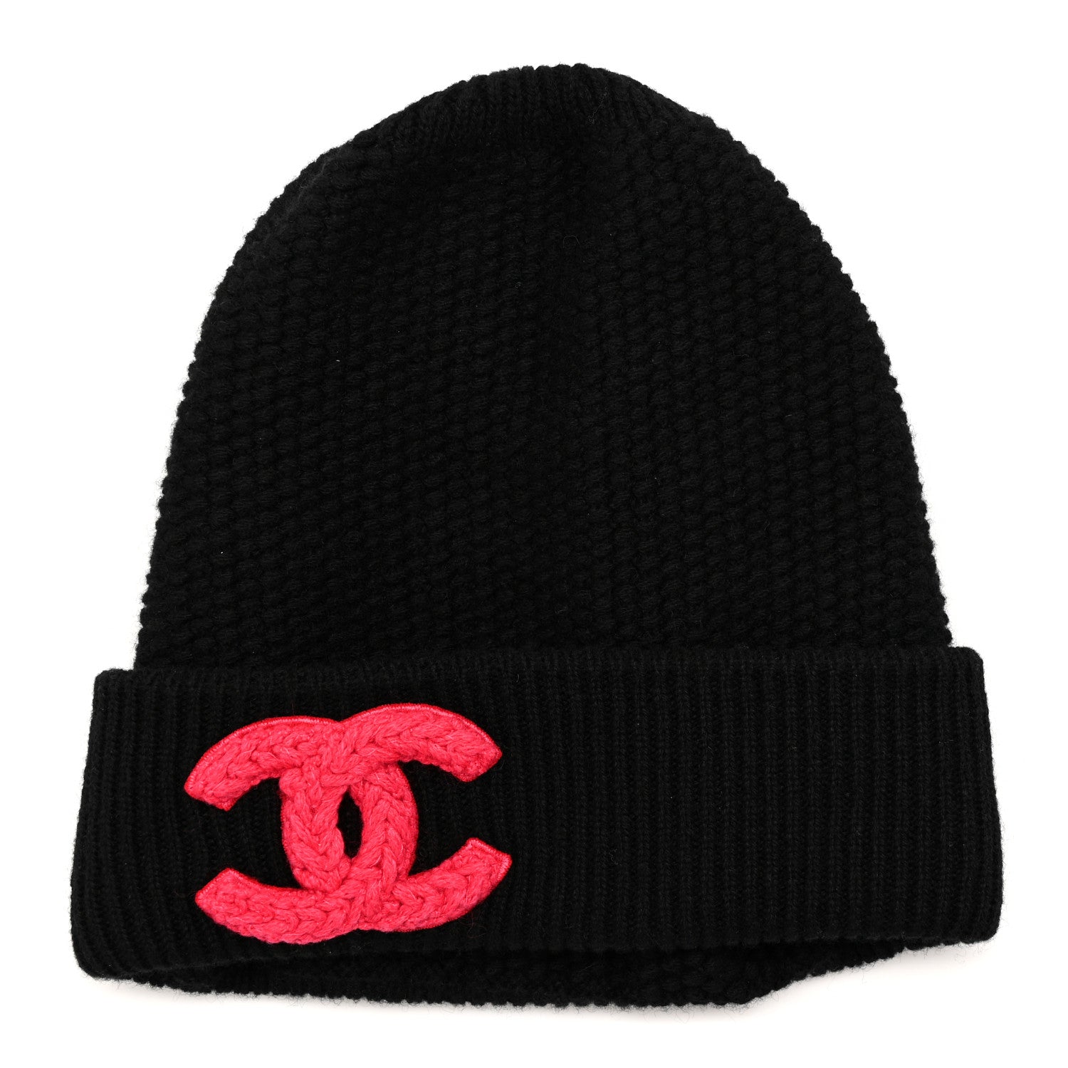 Chanel Cashmere CC Beanie Hat Black Pink 1877386 – FASHIONPHILE