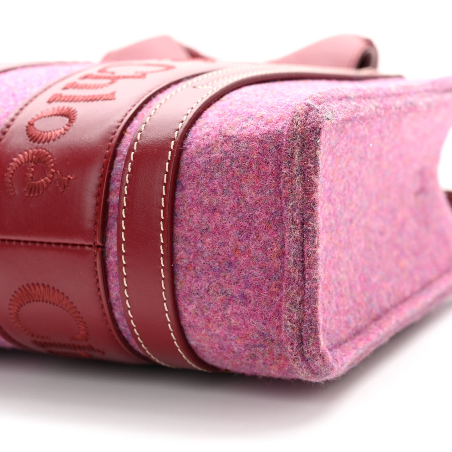 Recycled Felt Calfskin Small Woody Ribbon Tote Striking Purple