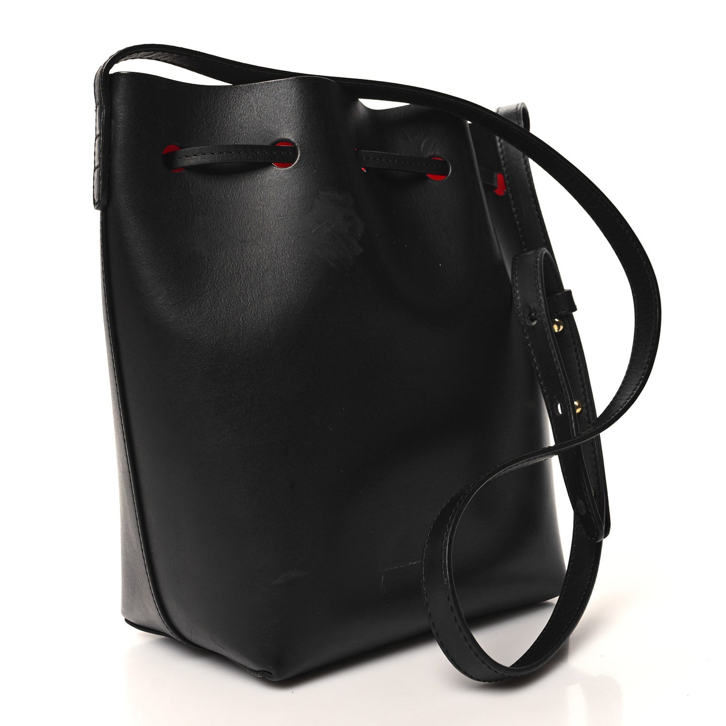 Calfskin Mini Bucket Bag Black Flamma