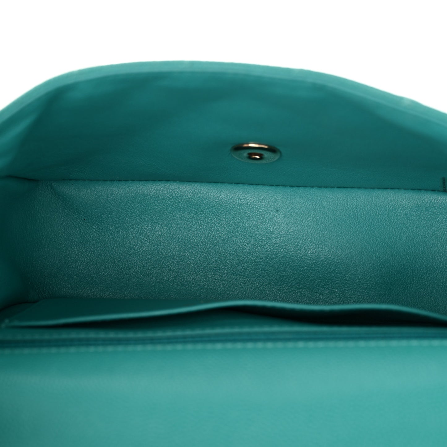 Caviar Quilted Mini Rectangular Flap Turquoise