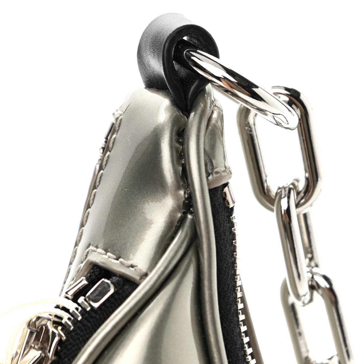 Metallic Lambskin Mini Attica Belt Bag Silver