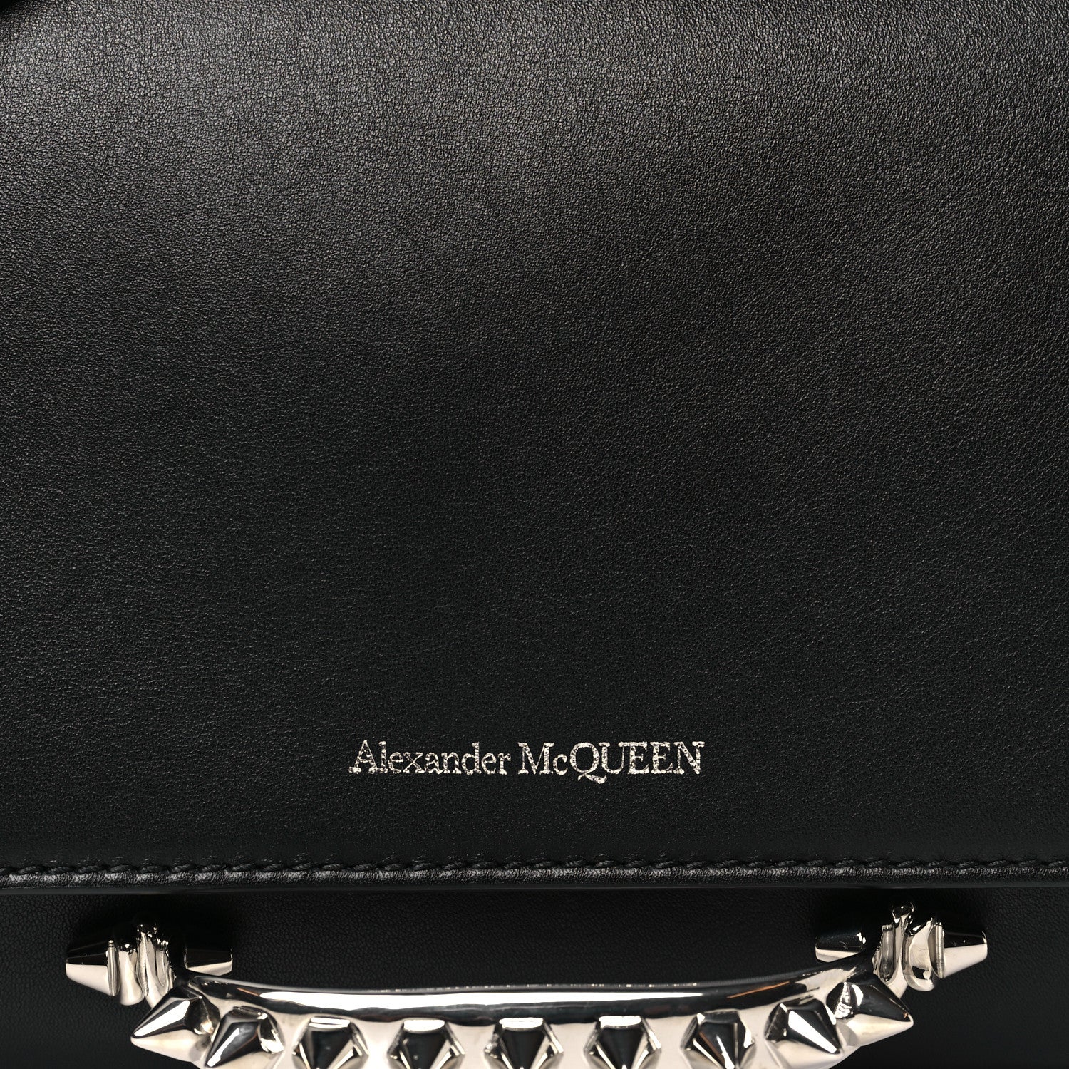 Alexander McQueen Calfskin Studded The Story Shoulder Bag Black 7 of 9