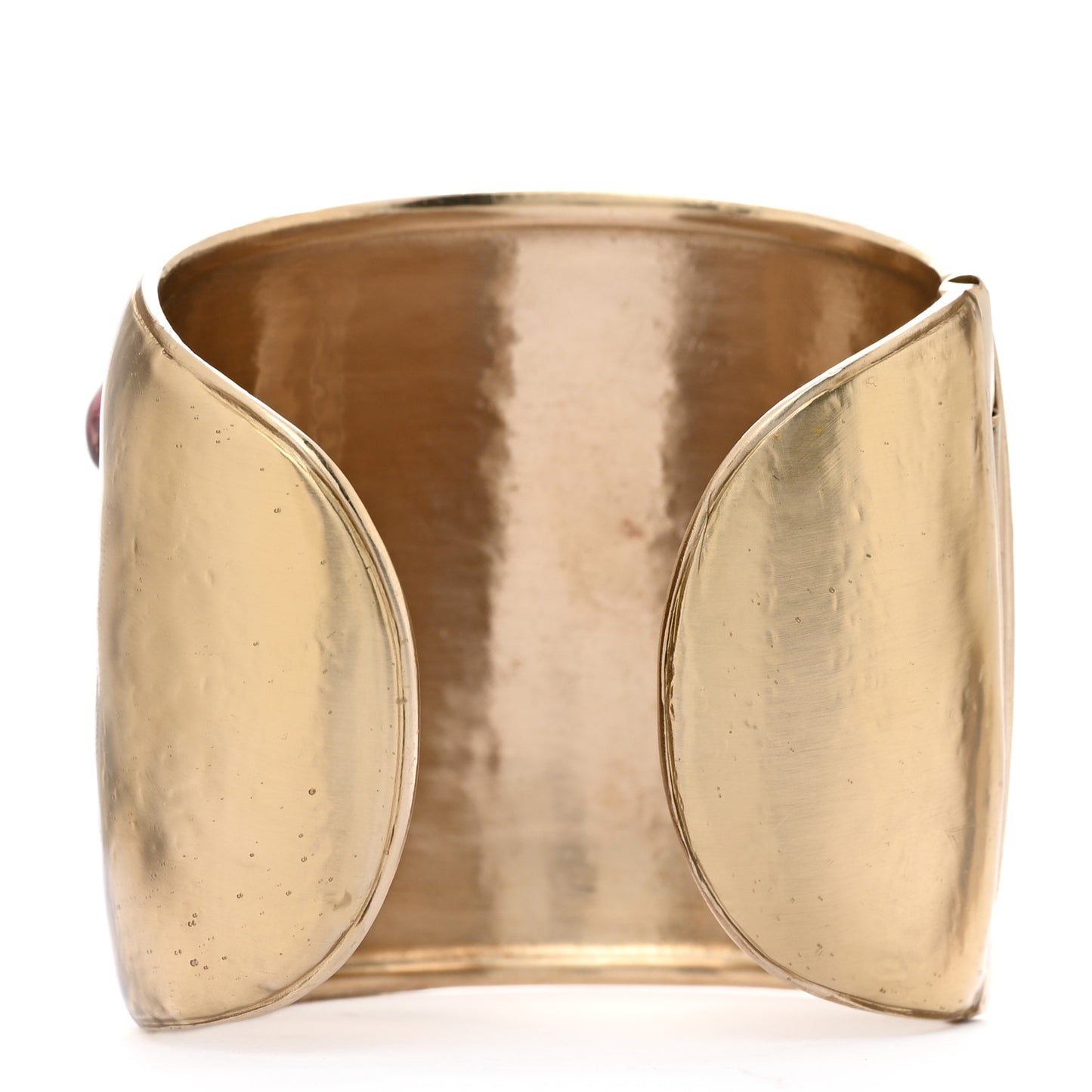 Metal Gripoix Poured Glass CC Cuff Gold Multicolor