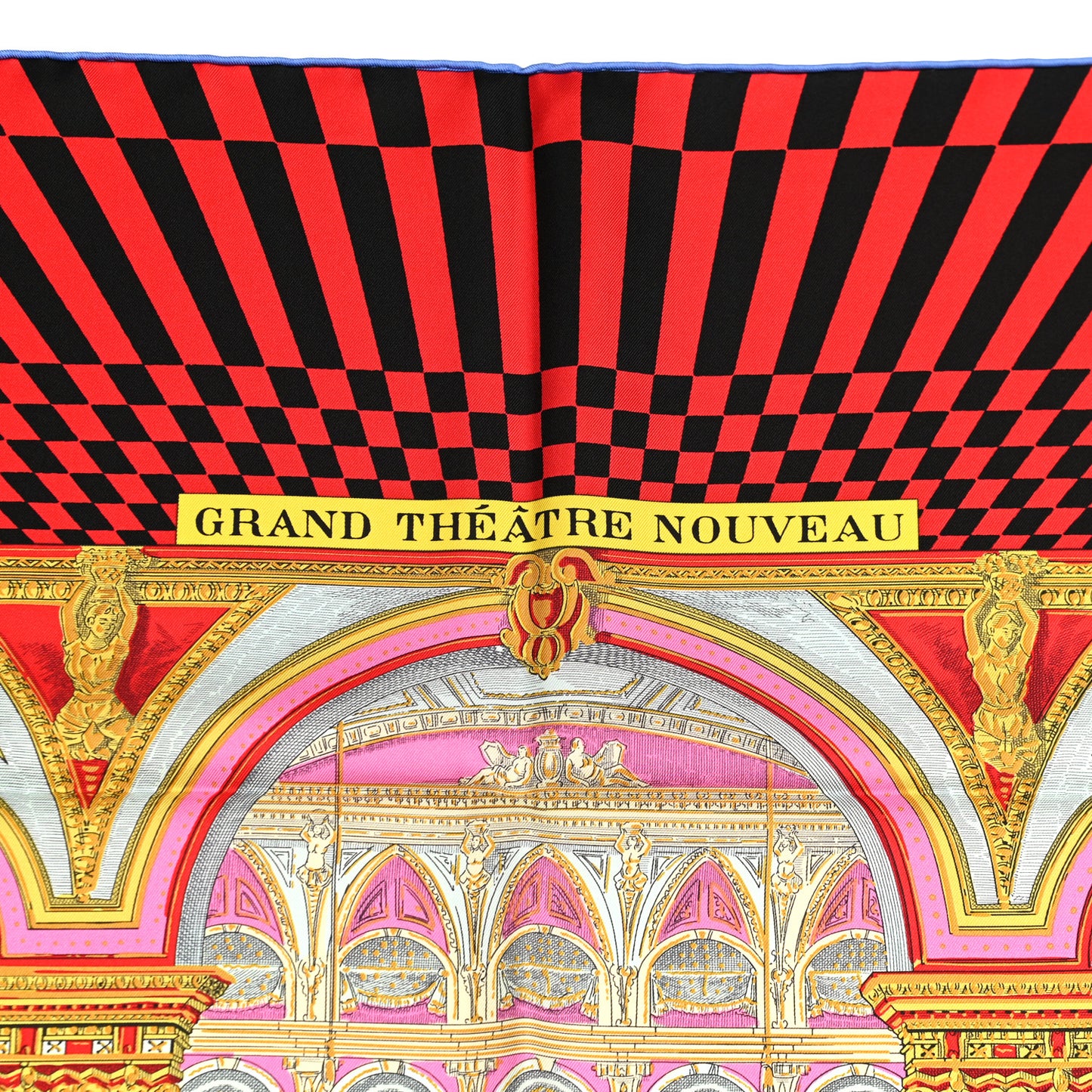 Silk Grand Theatre Nouveau Scarf 90 Rouge Vert Multicolor
