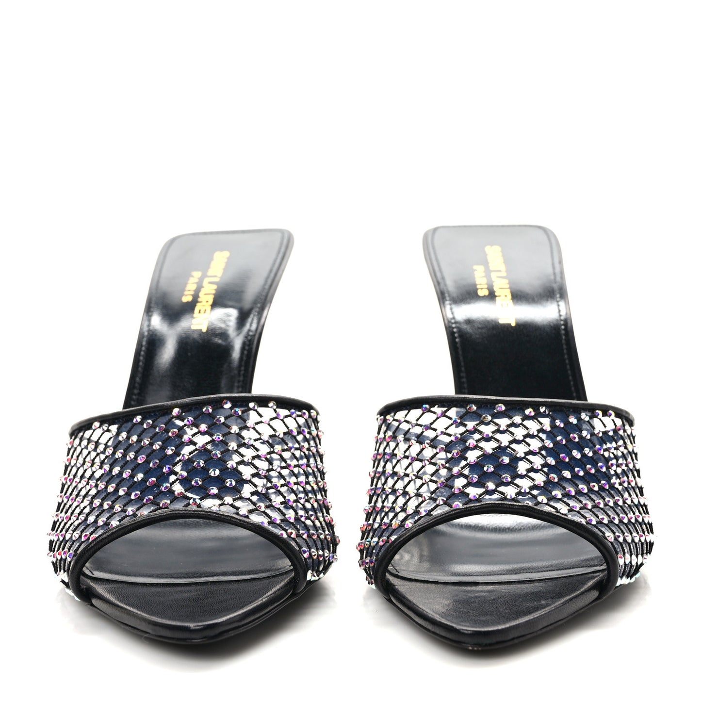 Mesh Strass Giqua 95 Mule Sandals 39.5 Black