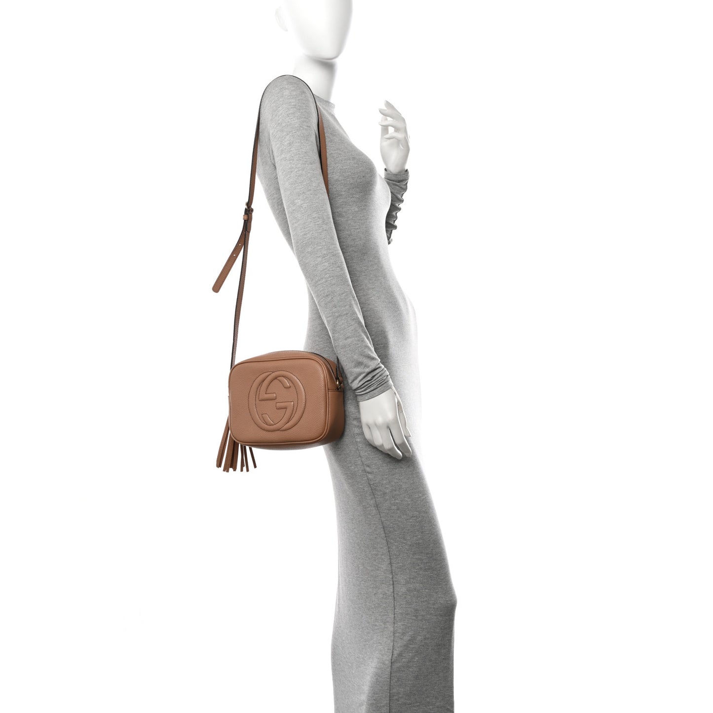 Pebbled Calfskin Small Soho Disco Bag Camelia