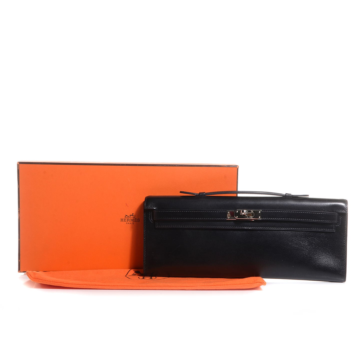Box Kelly Cut Clutch Black