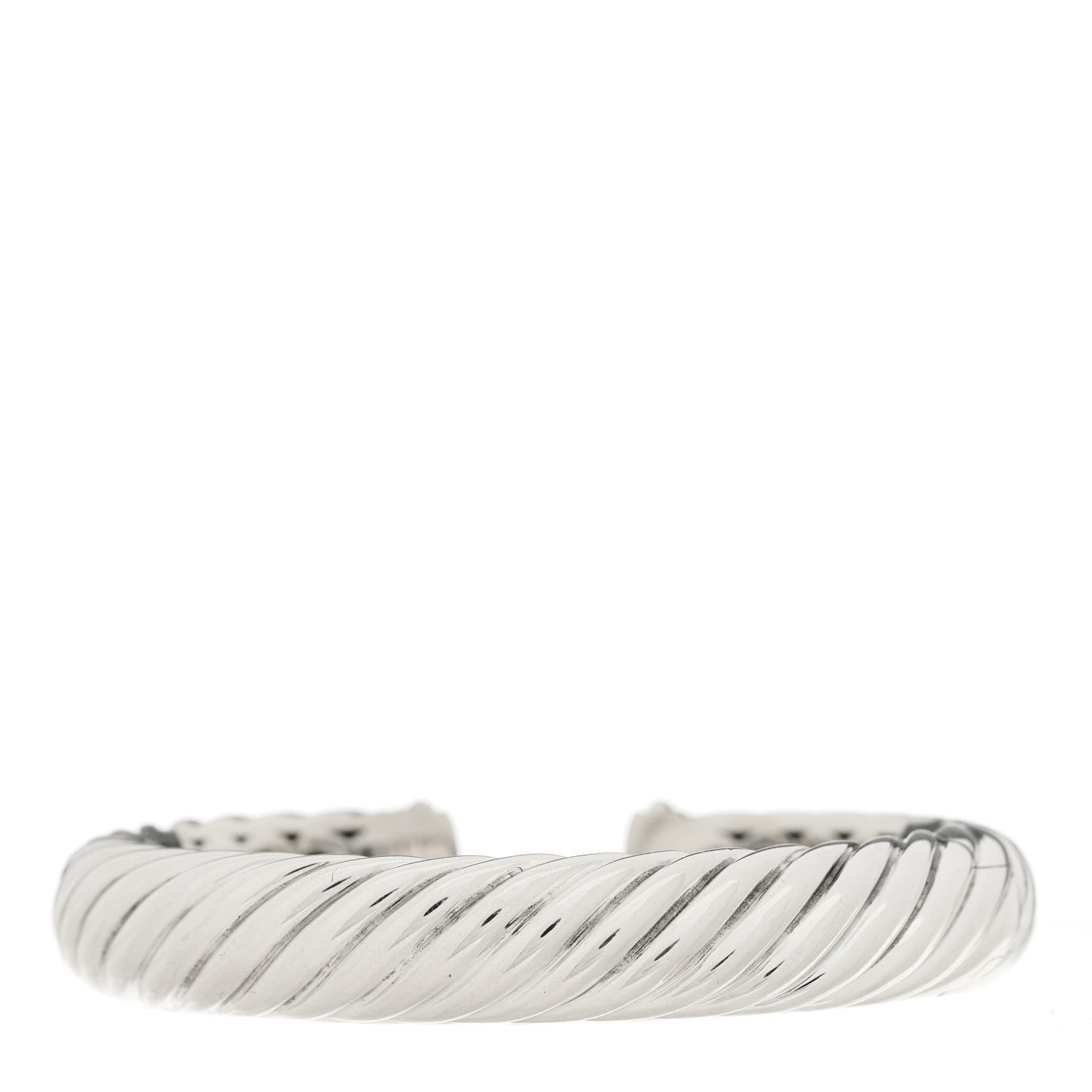 David Yurman Sterling Silver 10mm Sculpted Cable Cuff Bracelet 2 of 4