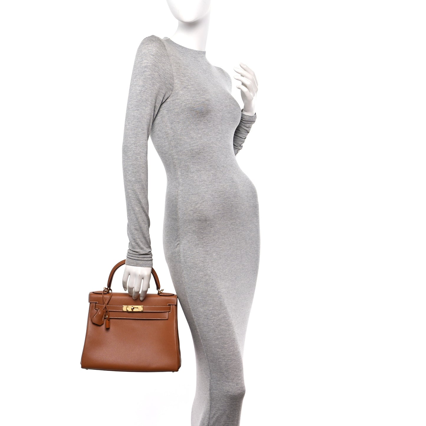 Madame Calfskin Kelly Retourne 28 Gold