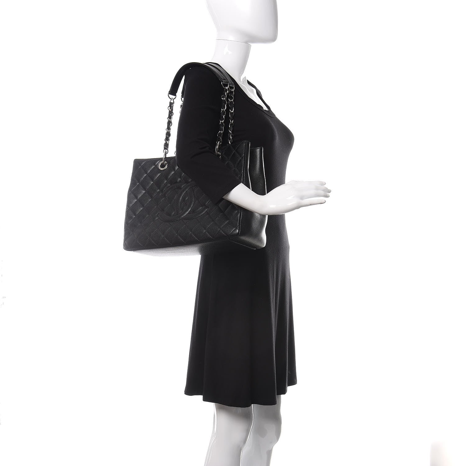 Chanel Caviar Quilted Grand Shopping Tote GST Black 2 of 10