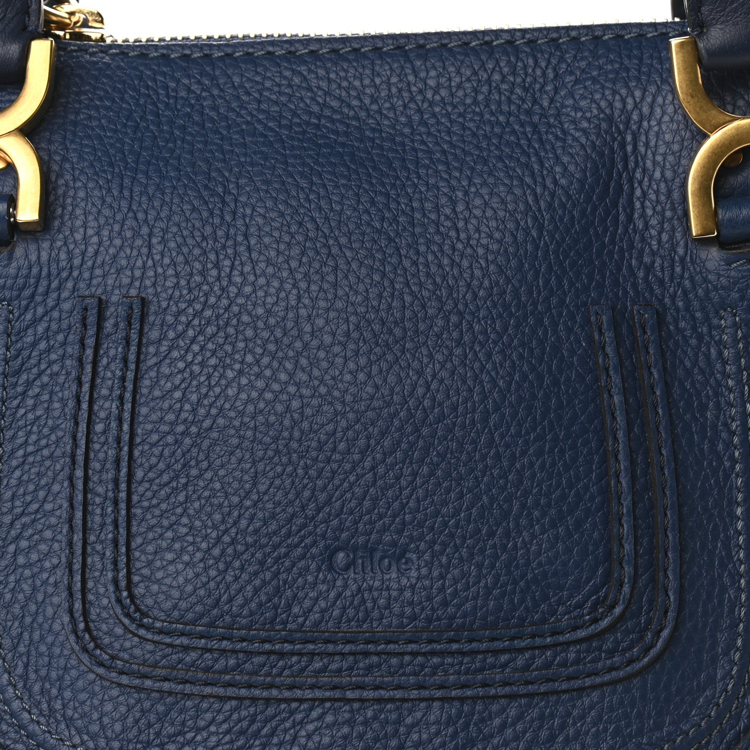 Chloe Calfskin Small Marcie Satchel Deep Ocean 8 of 10