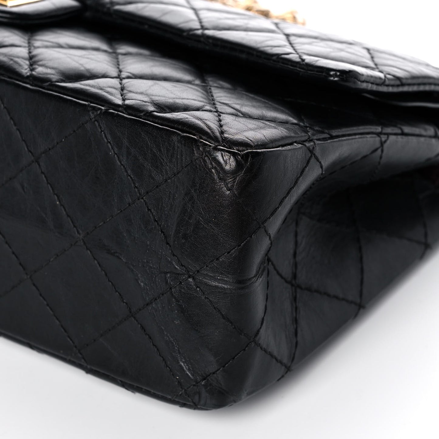 Aged Calfskin Quilted 2.55 Reissue 226 Flap Black
