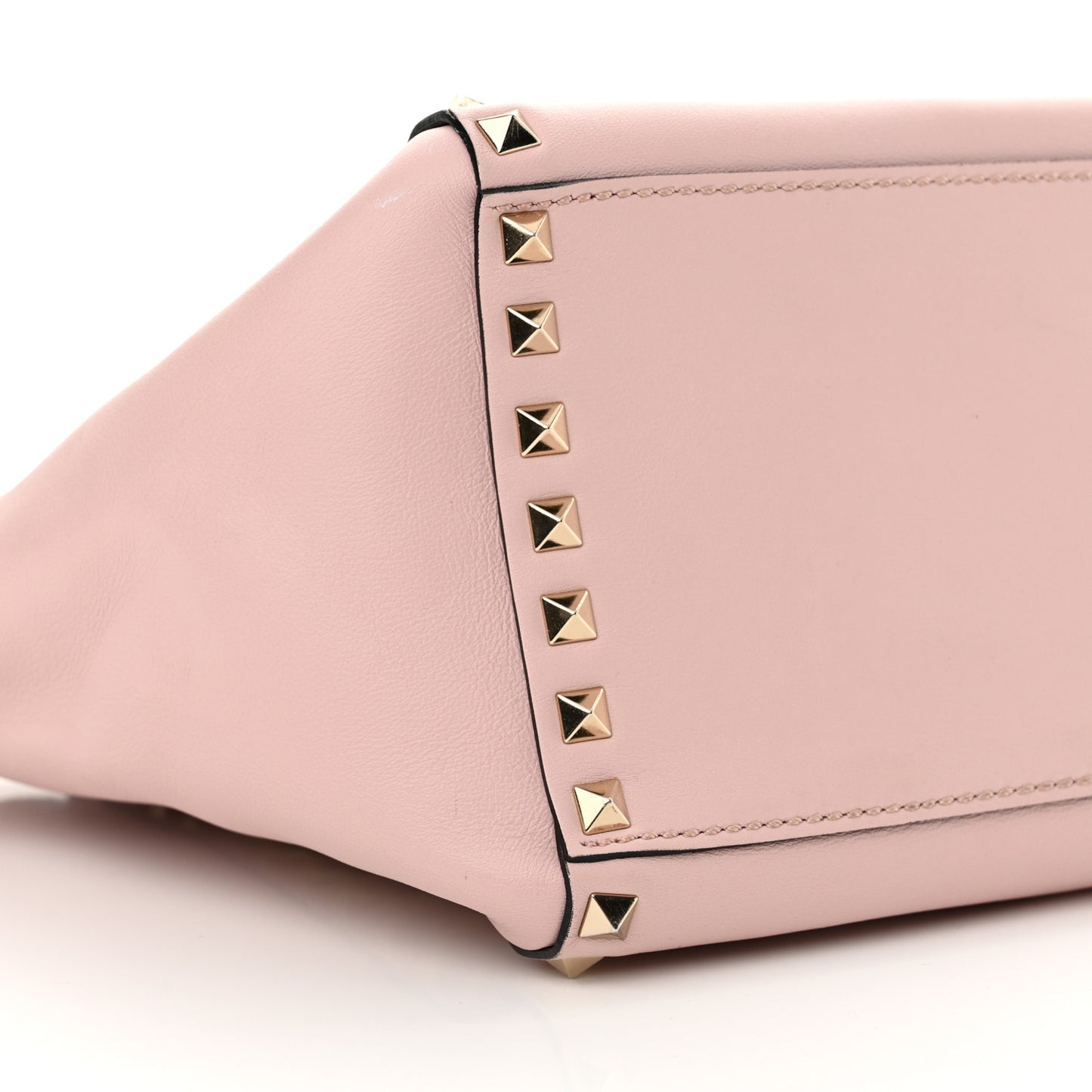 Vitello Small Rockstud Double Handle Tote Water Rose