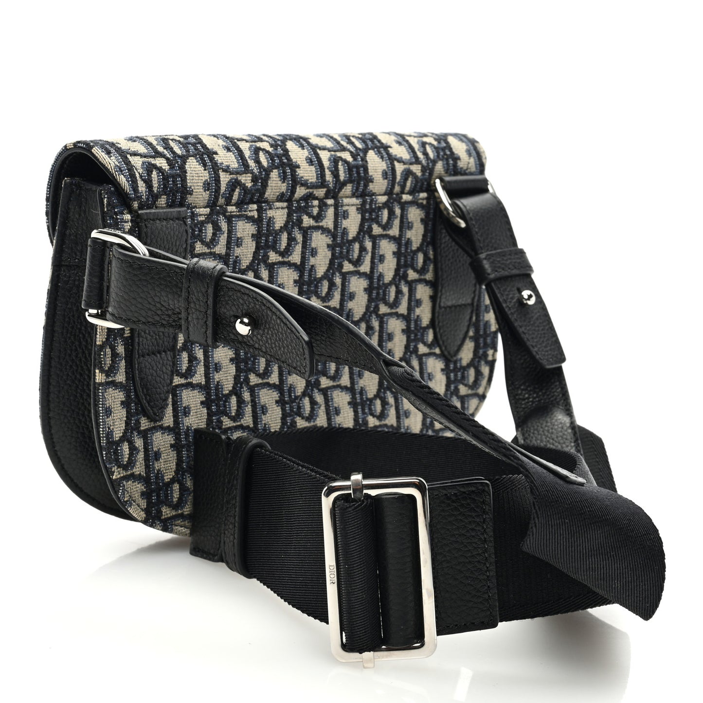 Oblique Saddle Messenger Pouch Beige Black