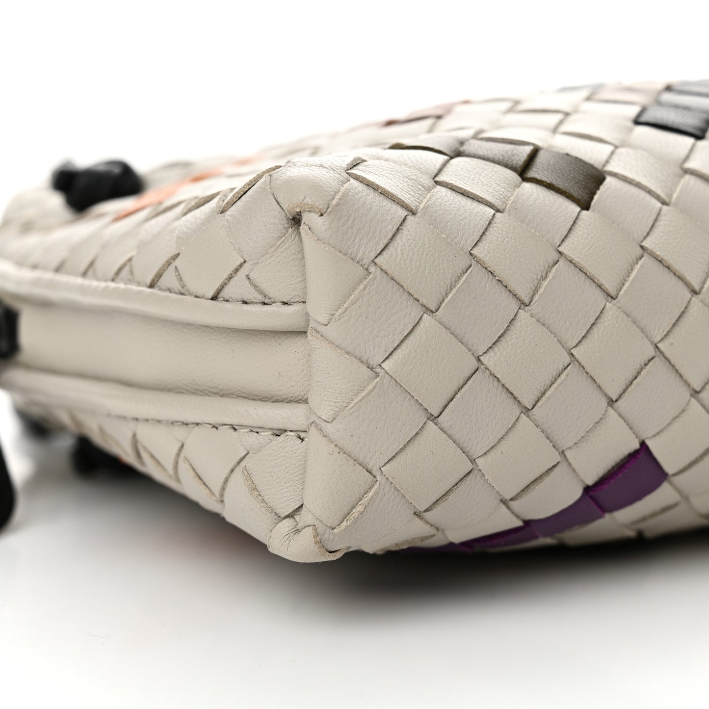 Nappa Intrecciato Nodini Crossbody Messenger Cement Abstract