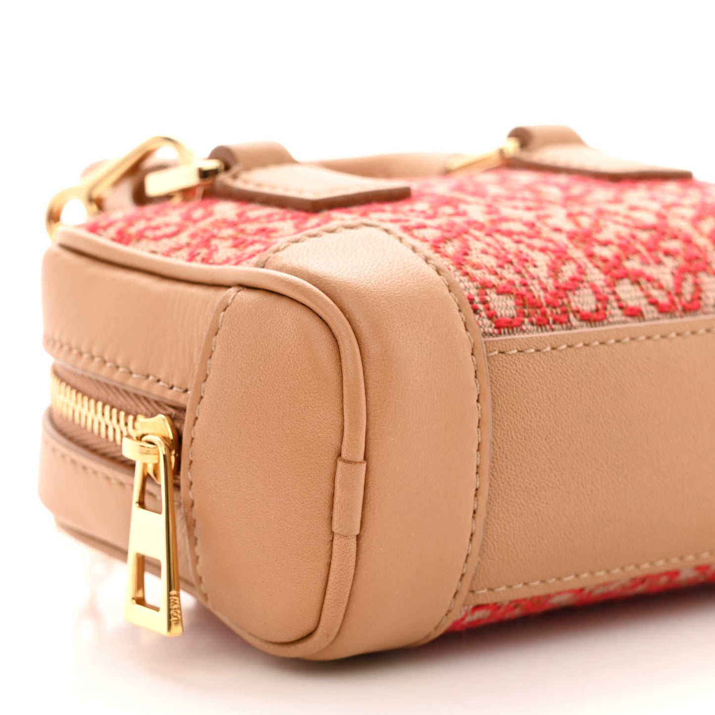 Jacquard Anagram Calfskin Amazona Nano Brown Red