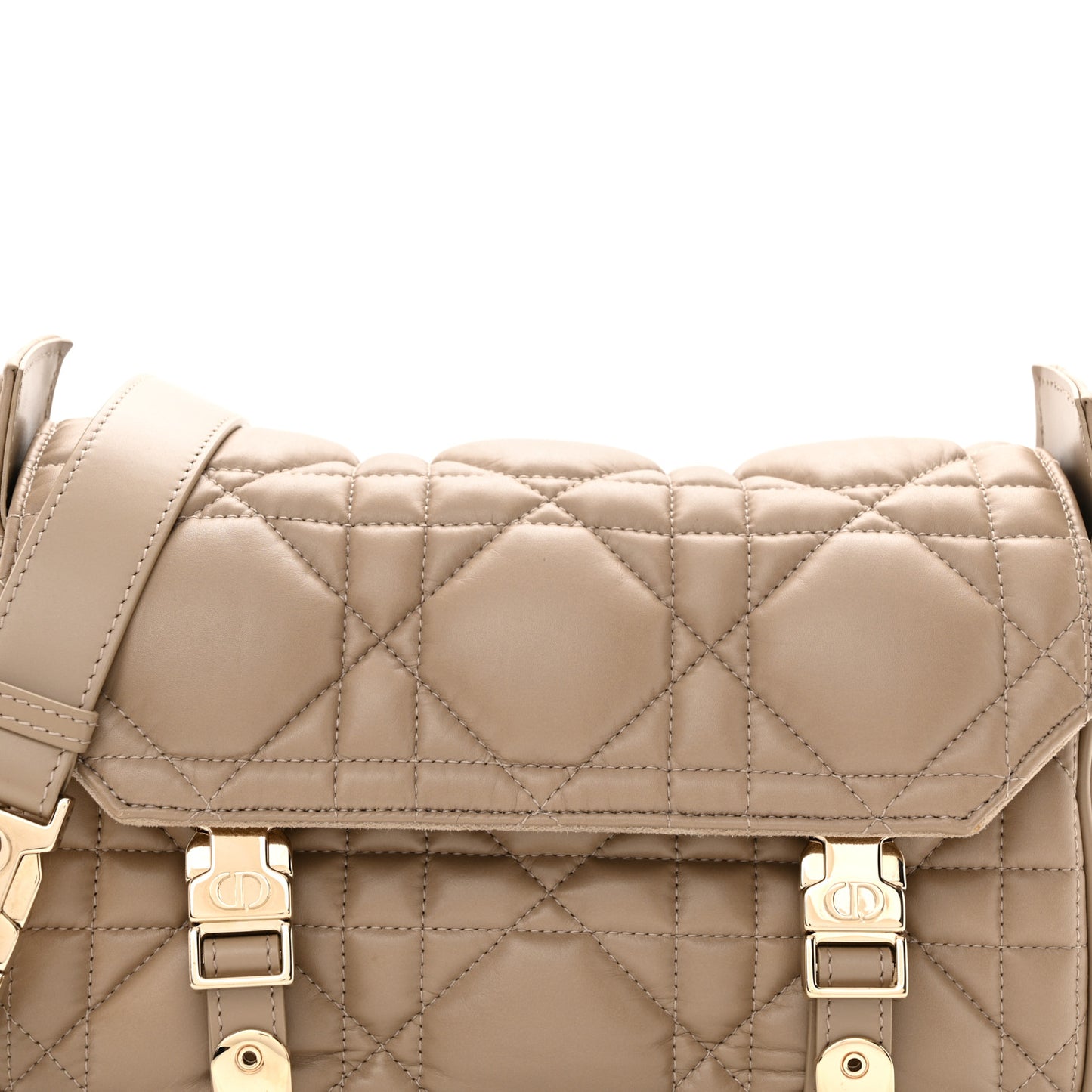 Calfskin Macrocannage Small Diorcamp Messenger Sand