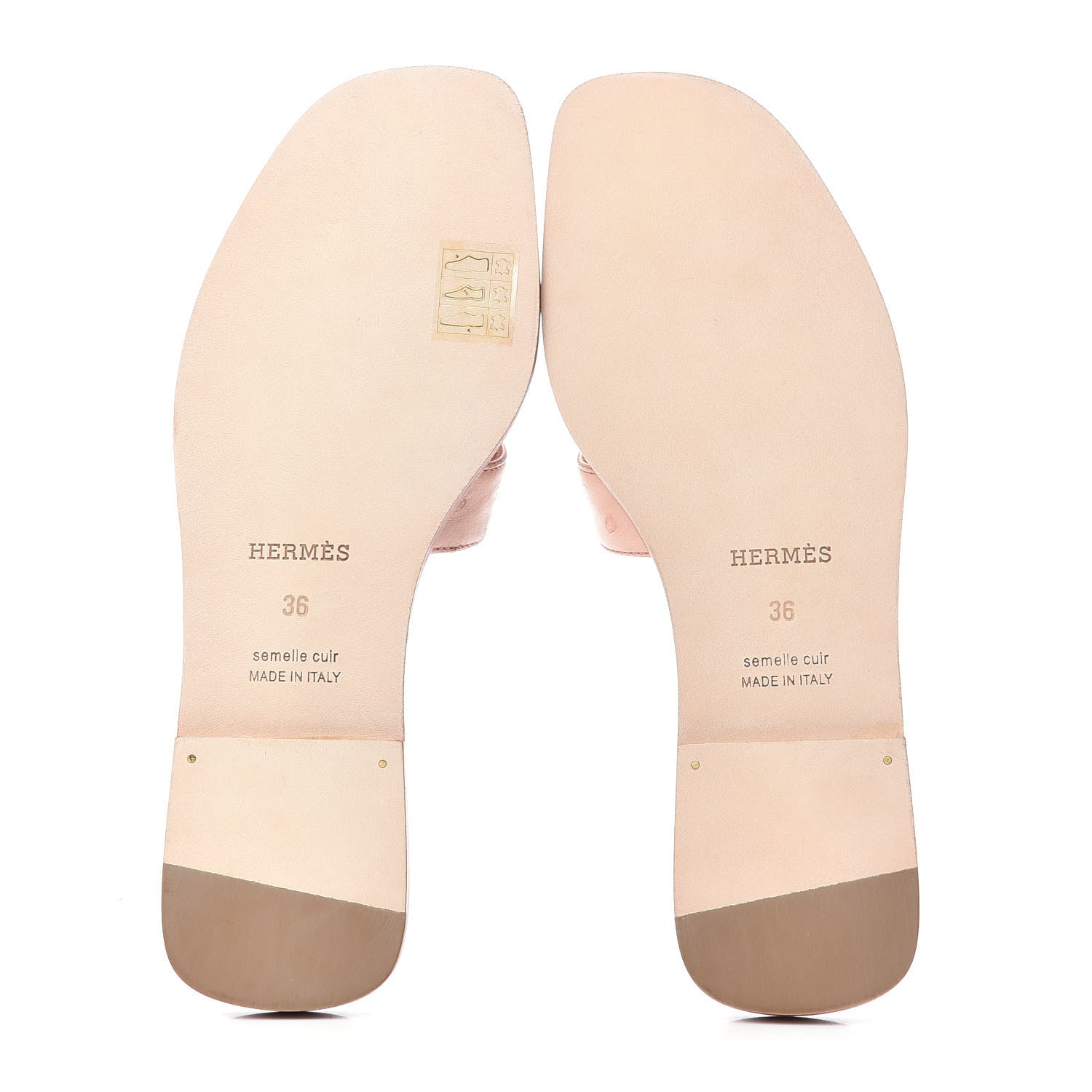 Hermes Ostrich Oran Sandals 36 Rose Bubinga 5 of 10