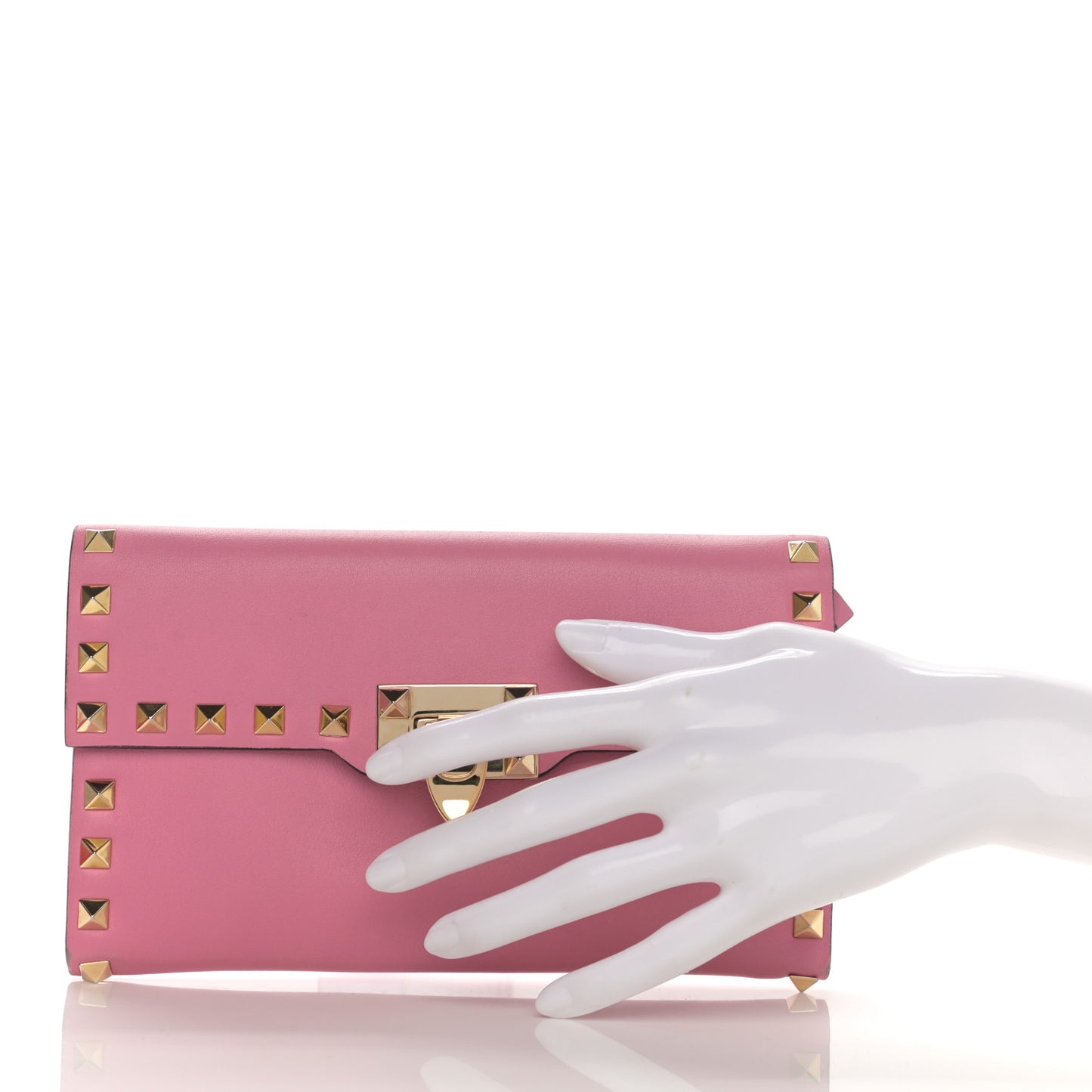 Calfskin Rockstud Flip Lock Wallet Ninphea