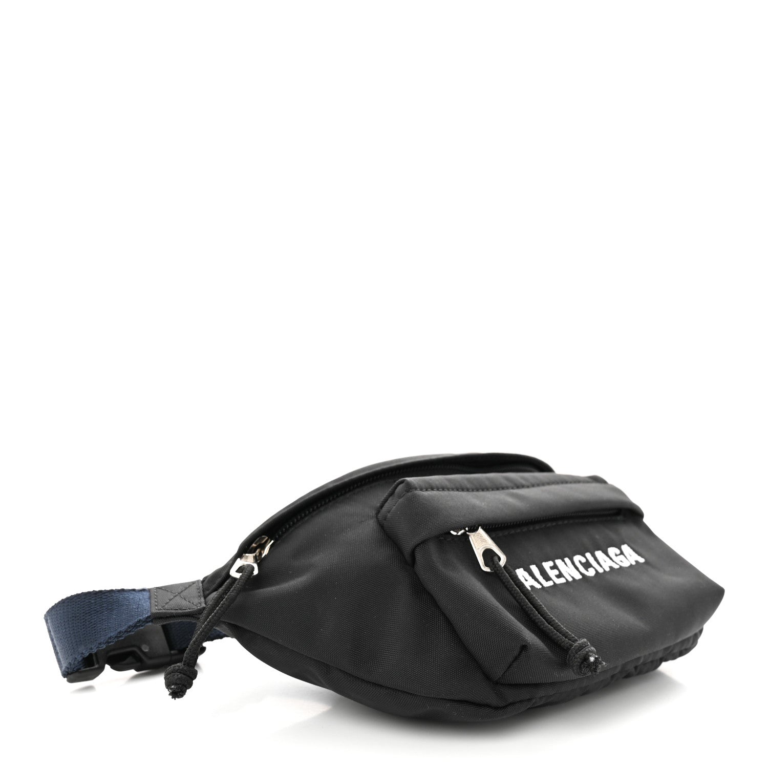 Balenciaga Sport Nylon Logo Embroidered Wheel Belt Bag Black White 4 of 10