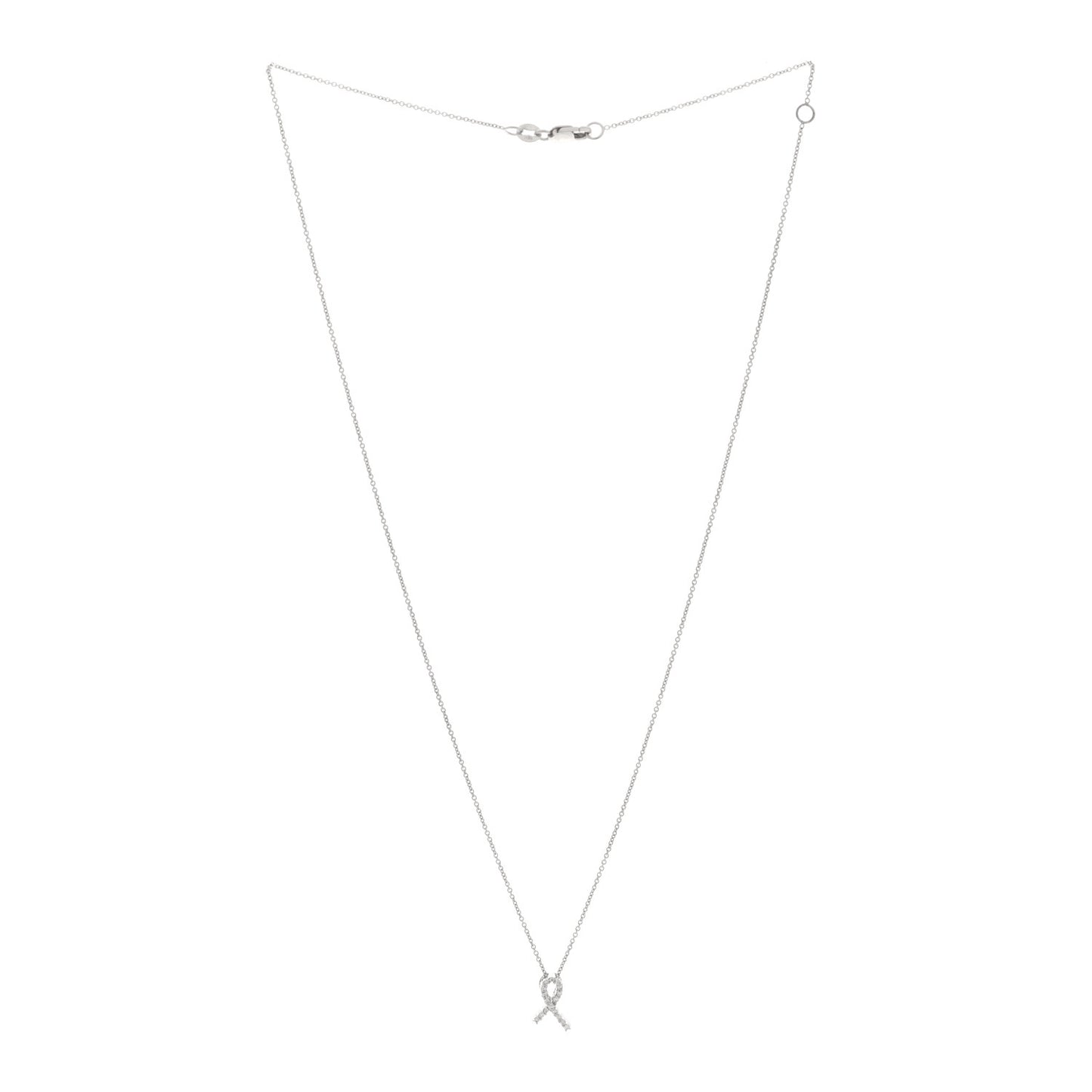 18K White Gold Diamond Tiny Treasures Hope Pendant Necklace