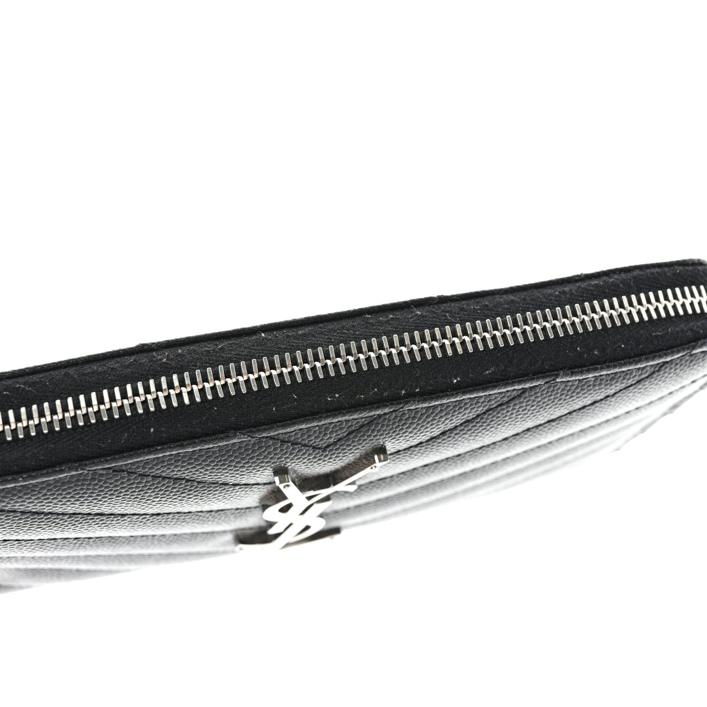 Grain De Poudre Matelasse Chevron Monogram Zip Around Wallet Black