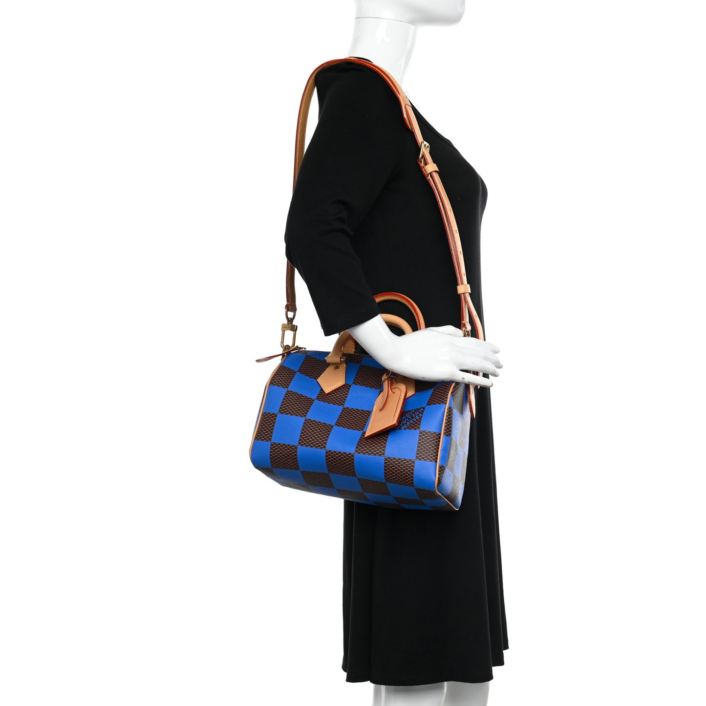 Damier Pop Speedy Bandouliere 25 Blue