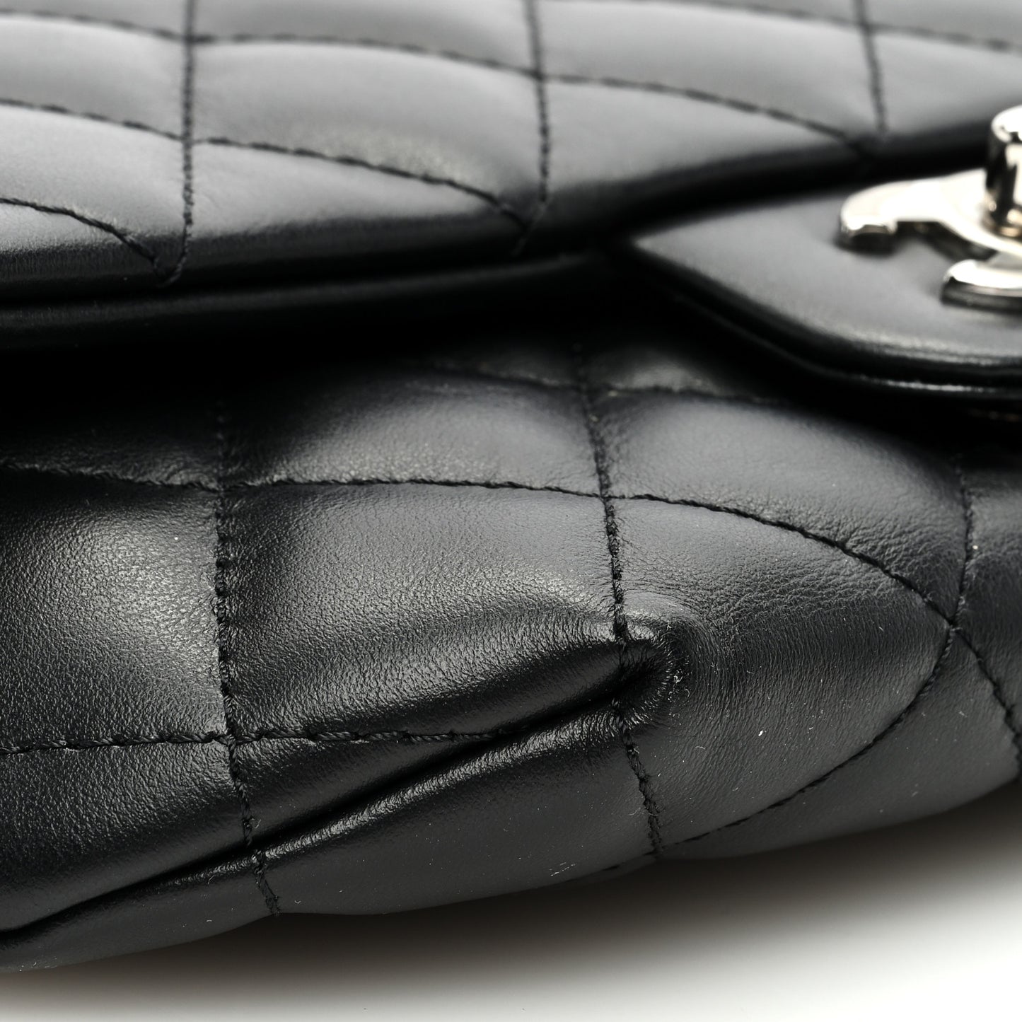Calfskin Quilted CC Uniform Flap Belt Bag Black