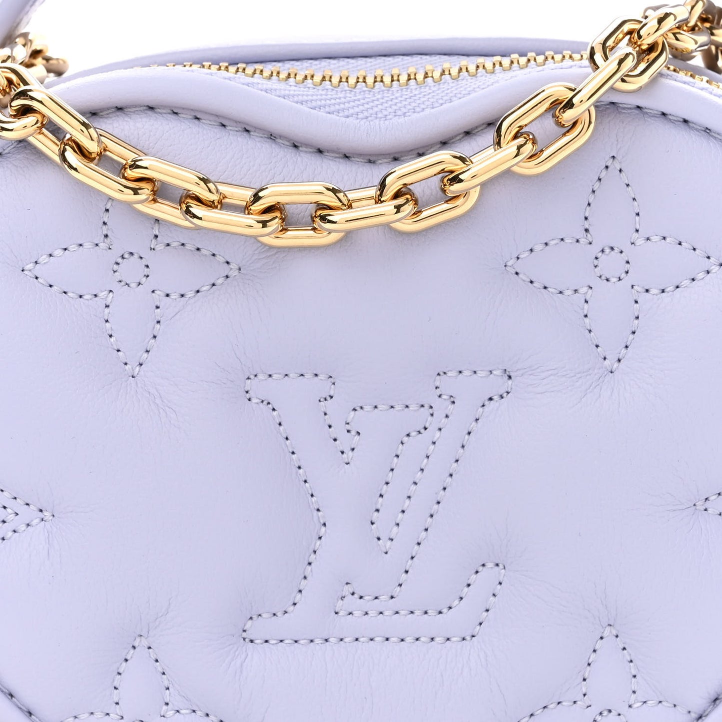 Calfskin Embroidered Monogram Pop My Heart Bag Pouch Lilac