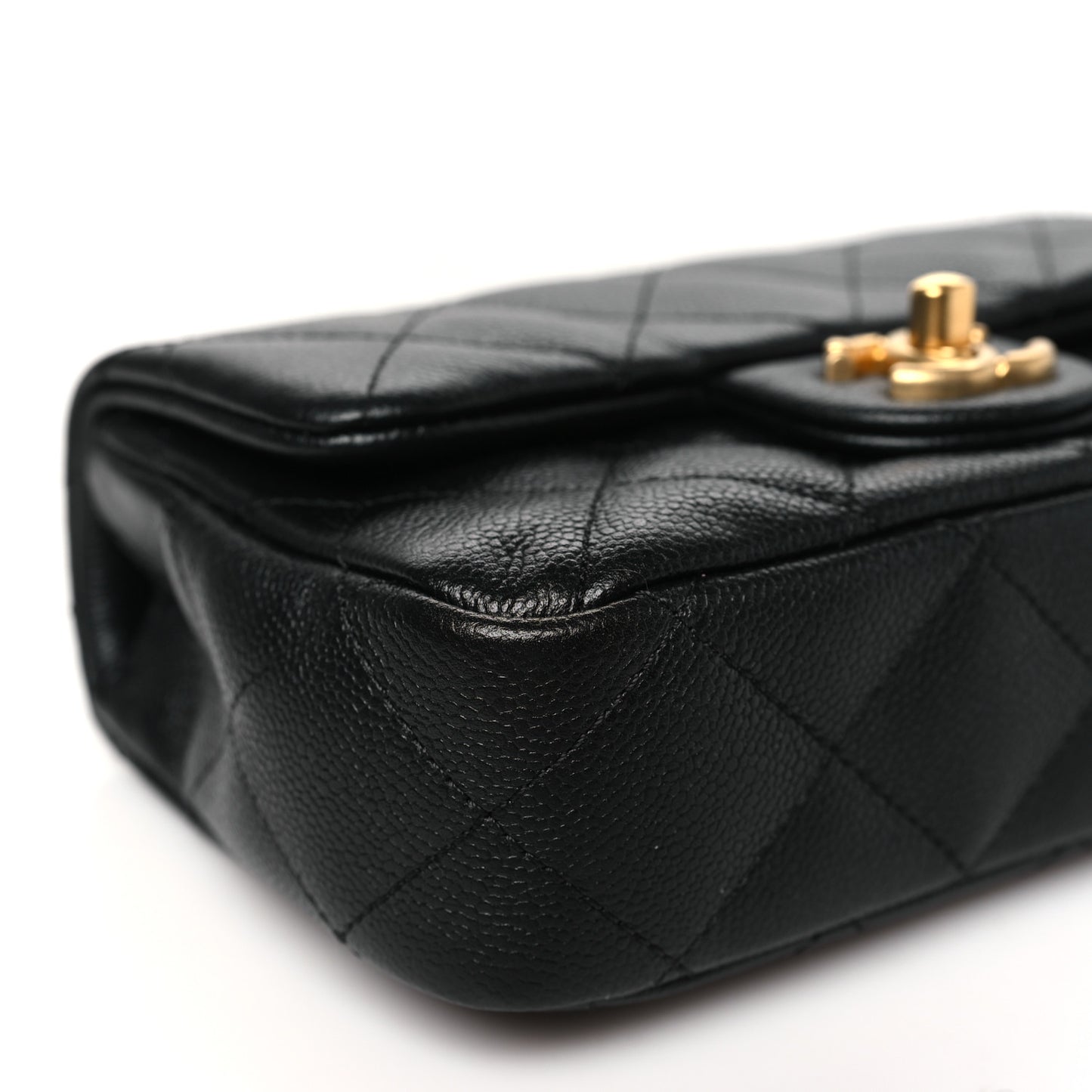 Caviar Quilted Mini Sweetheart Rectangular Flap Black