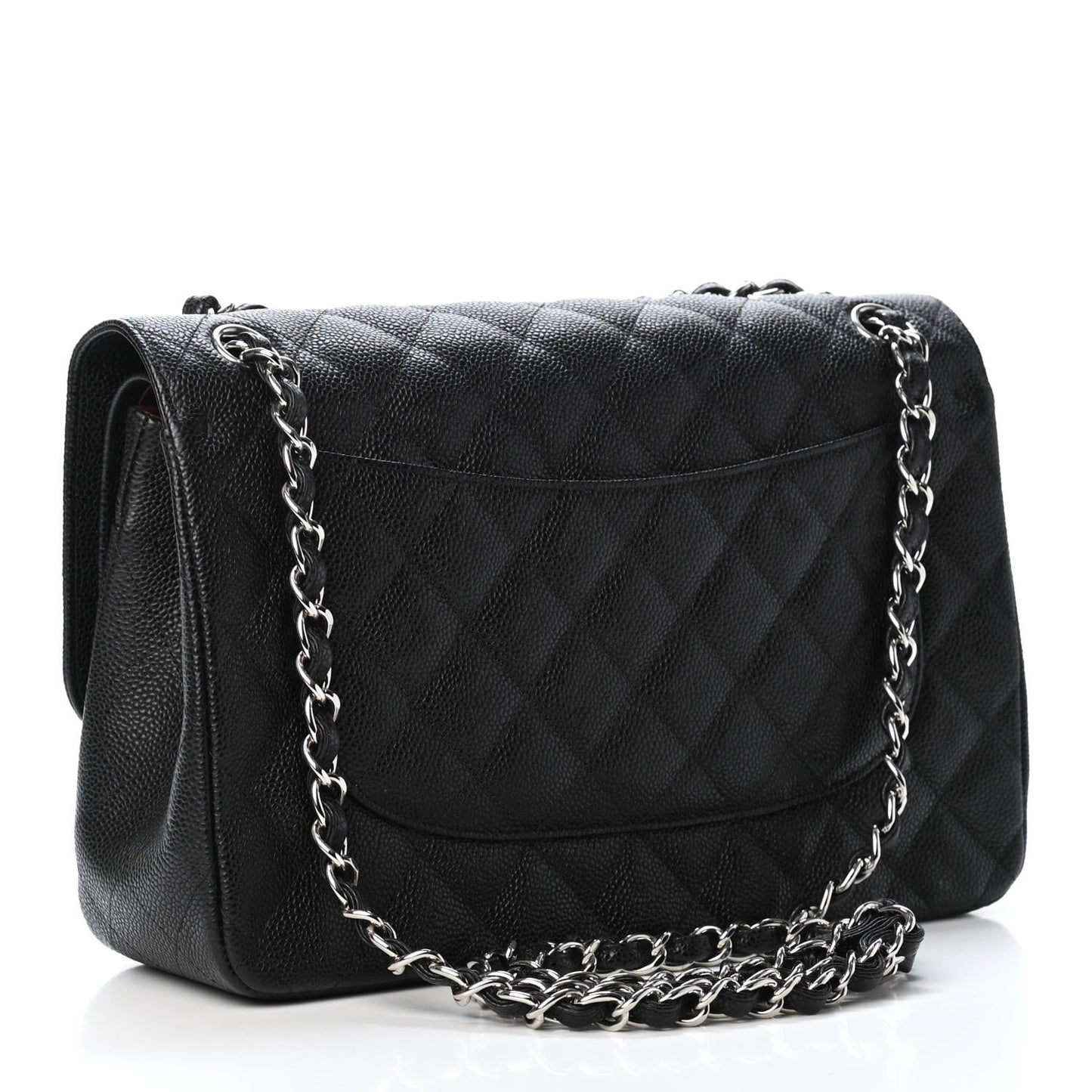 Caviar Quilted Jumbo Double Flap Black