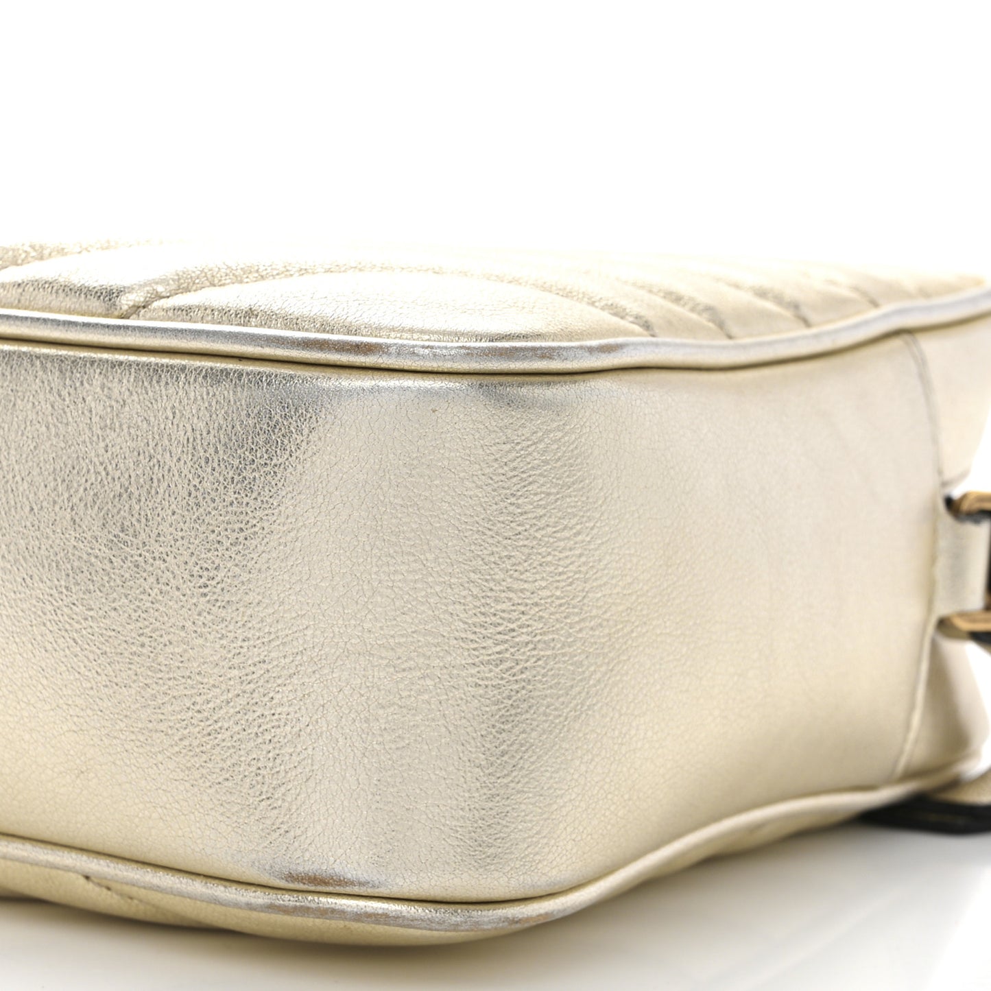Metallic Calfskin Matelasse Monogram Lou Camera Bag Platino