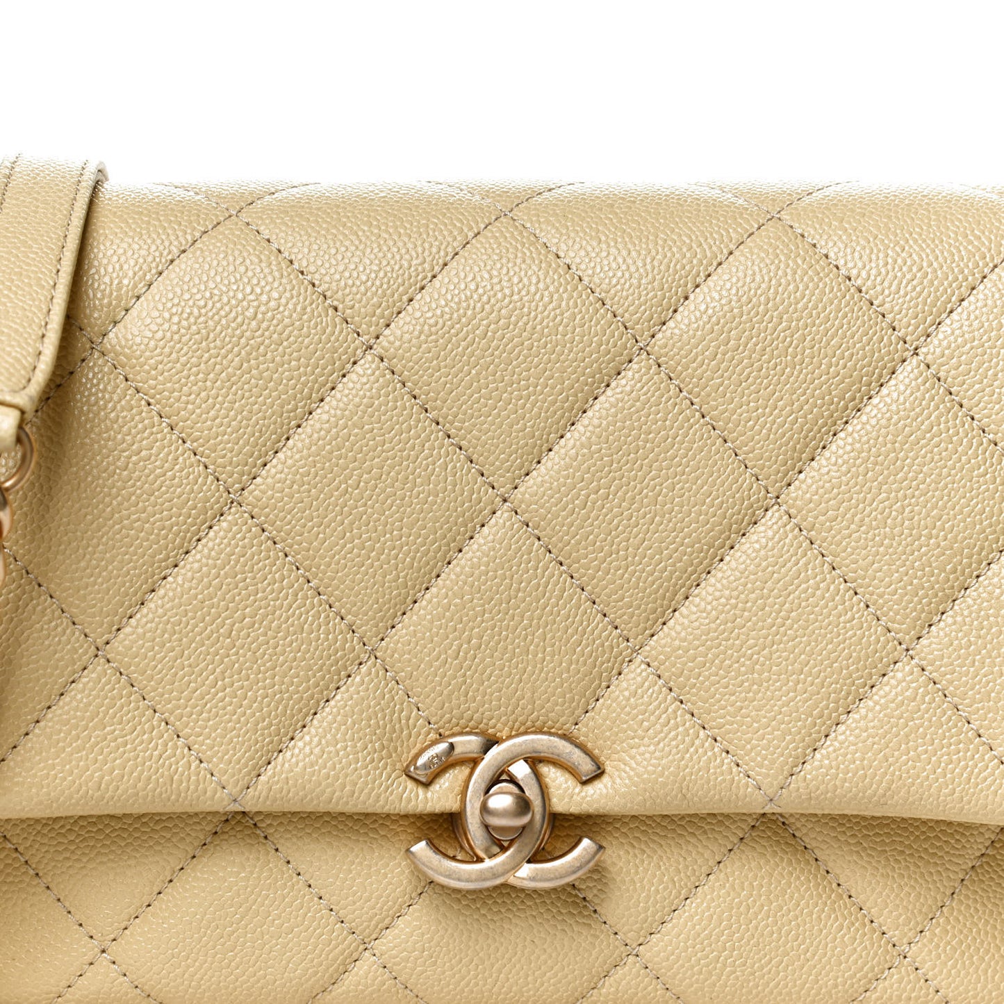 Shiny Caviar Quilted Small Chain Melody Flap Yellow