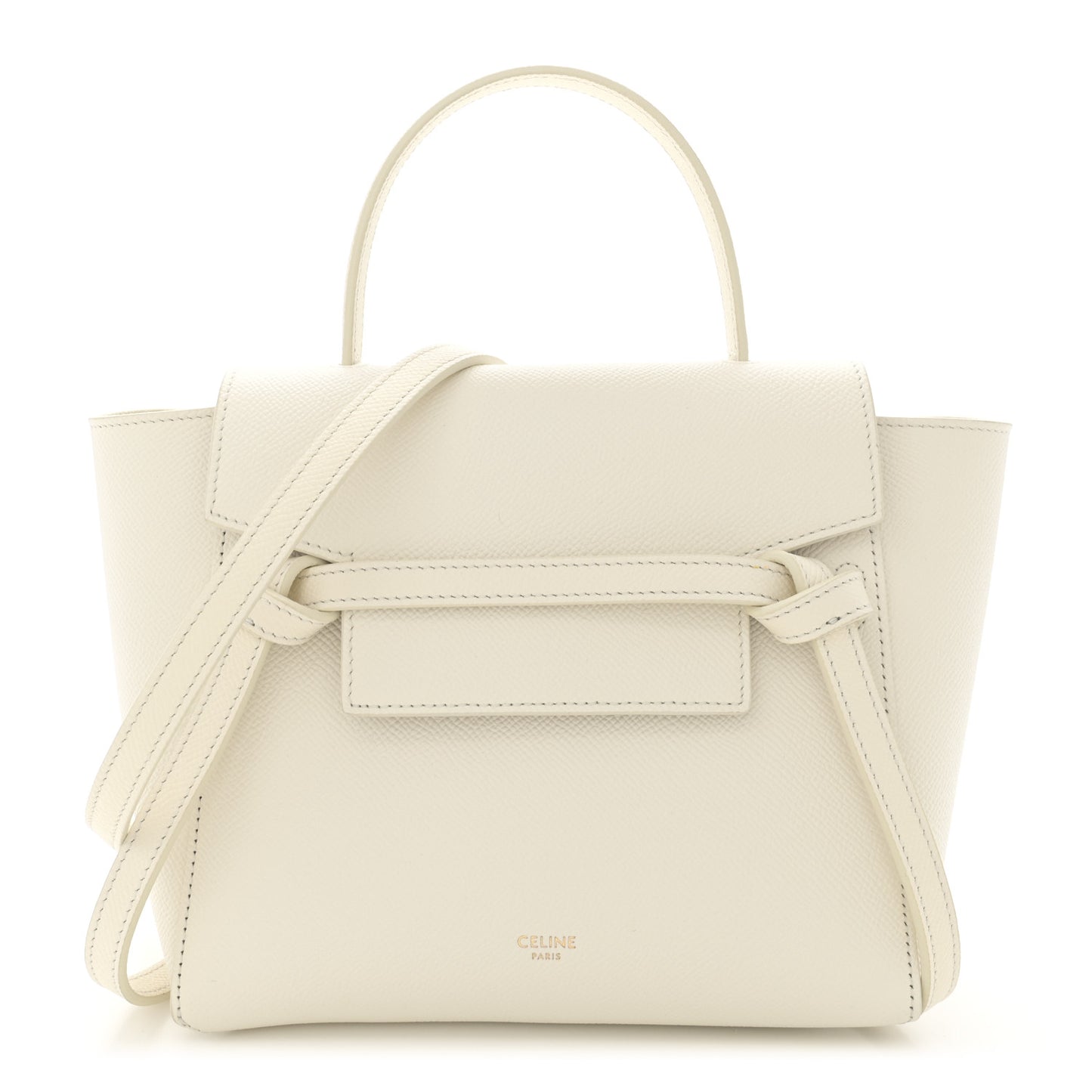 Grained Calfskin Nano Belt Bag Chalk