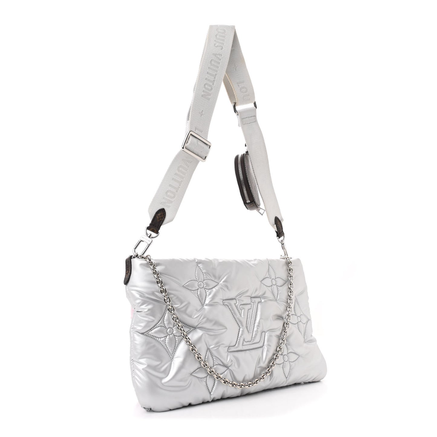 Econyl Monogram Pillow Maxi Multi Pochette Accessories Silver Pale Pink