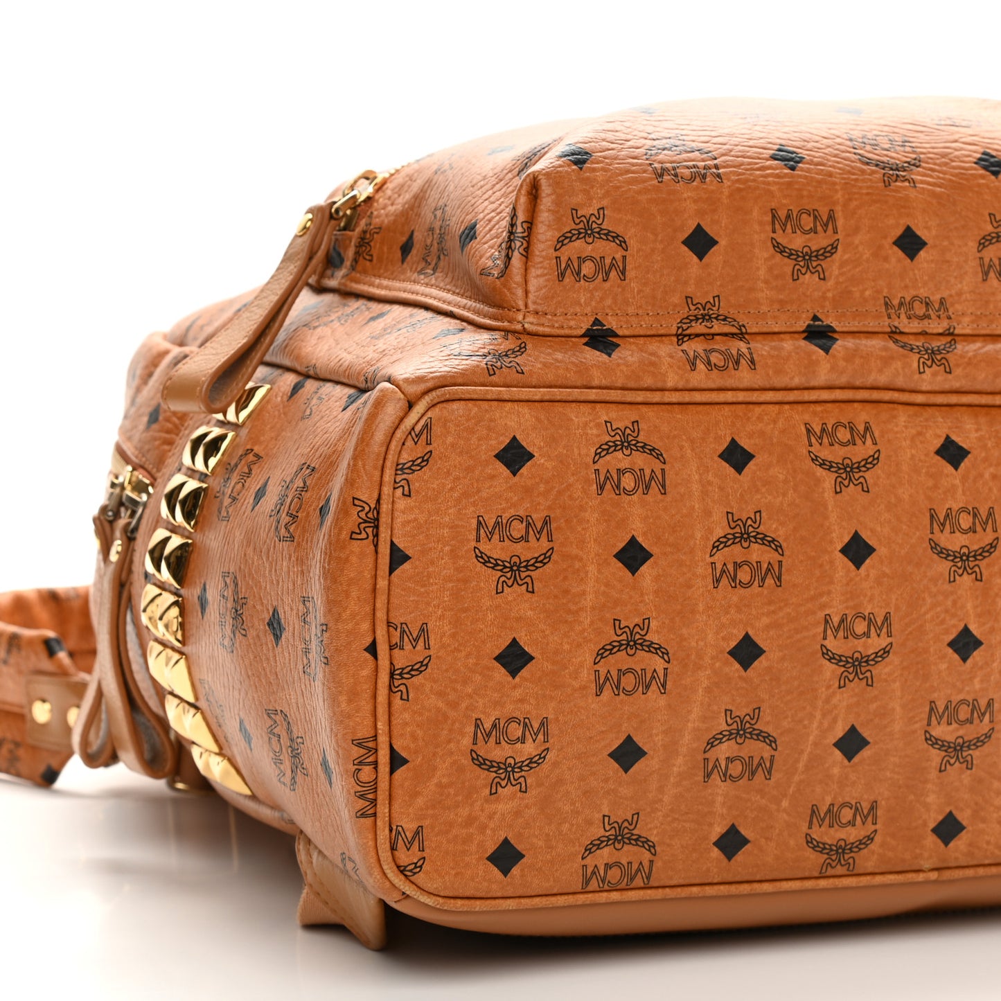 Visetos Large Side Studs Stark Backpack Cognac