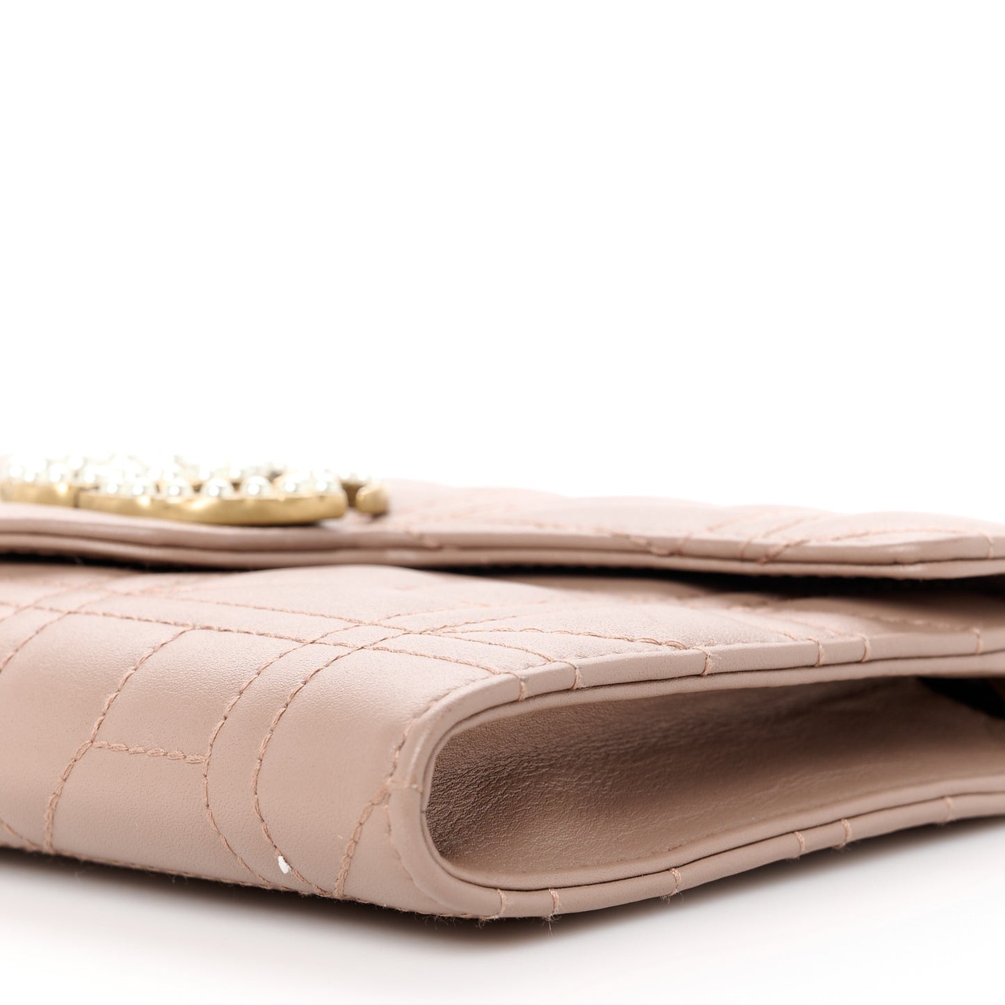 Calfskin Matelasse Mini Pearly GG Marmont Chain Wallet Porcelain Rose