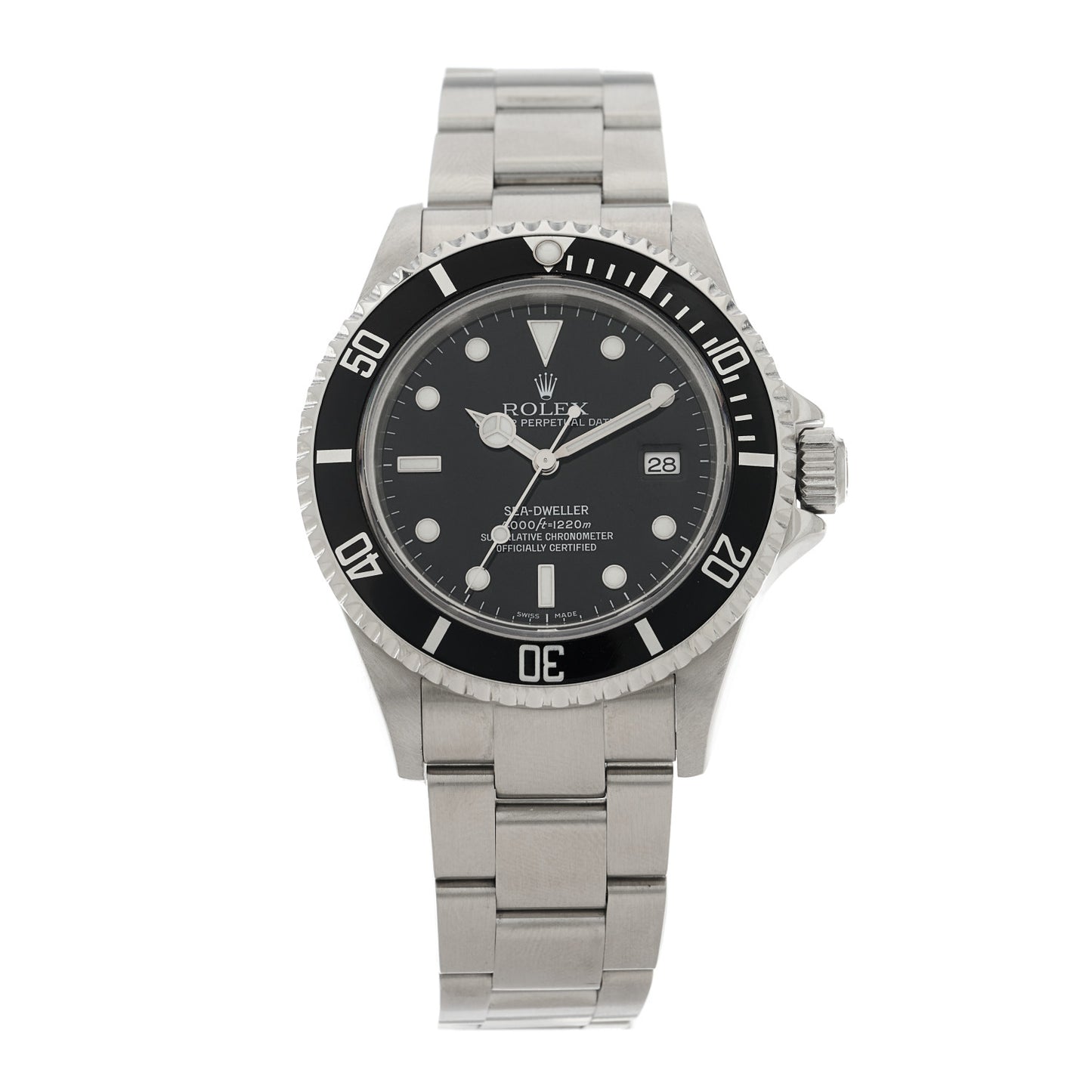Stainless Steel 40mm Sea-Dweller Oyster Perpetual Watch Black 16600