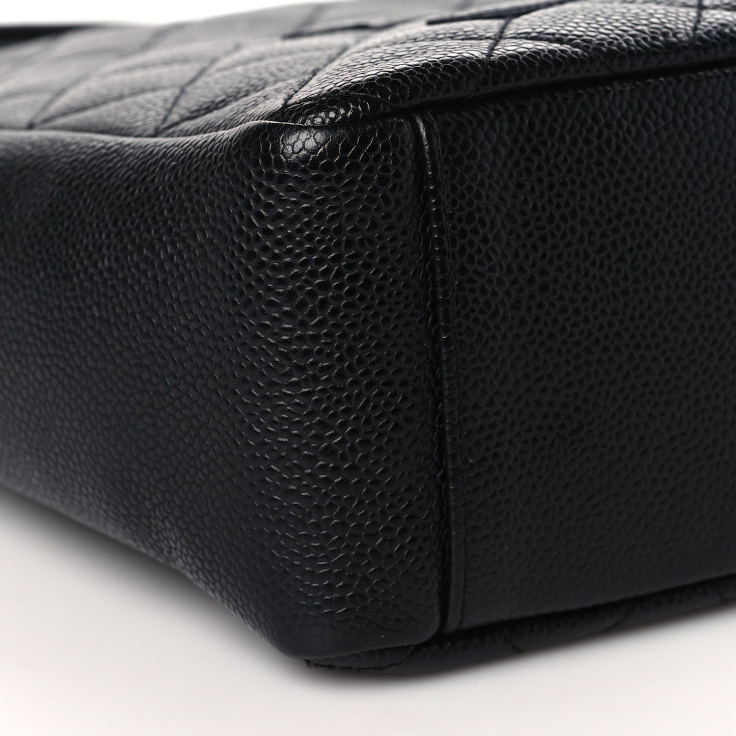 Caviar Quilted Petit Shopping Tote PST Black