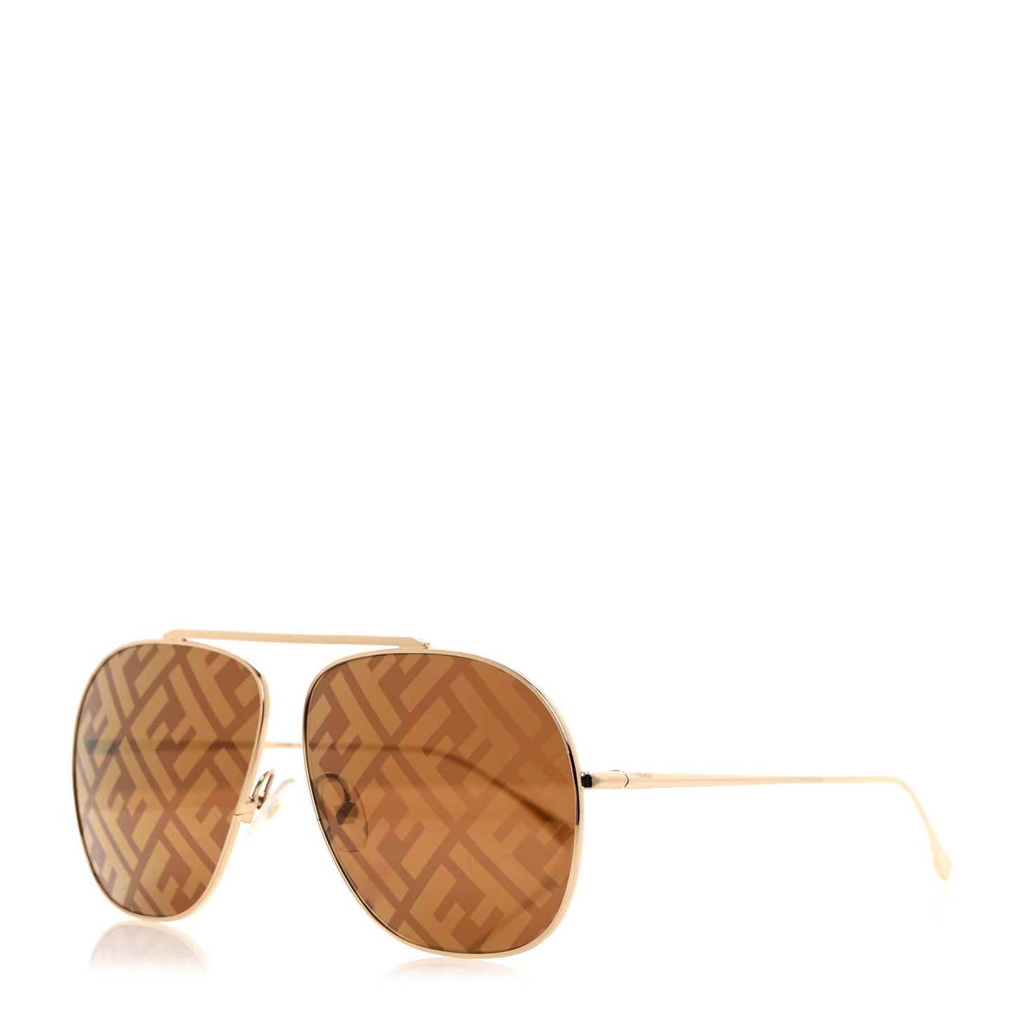 Metal Fendi Forever Aviator Sunglasses FF0407/G/S Gold