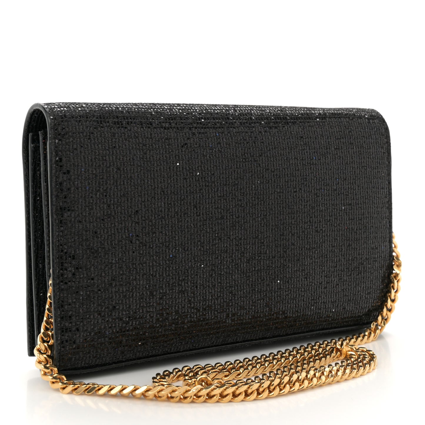 Glitter Classic Monogram Galactica Chain Wallet Black