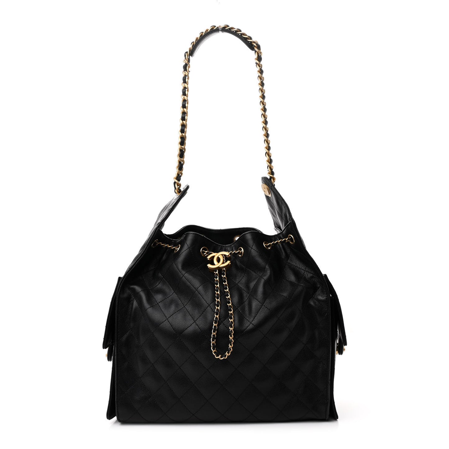 Caviar Quilted Medium Chanel 25 Handbag Black