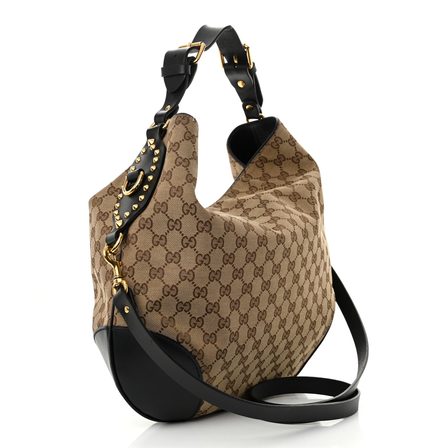 Monogram Medium Patti Stud Hobo Black