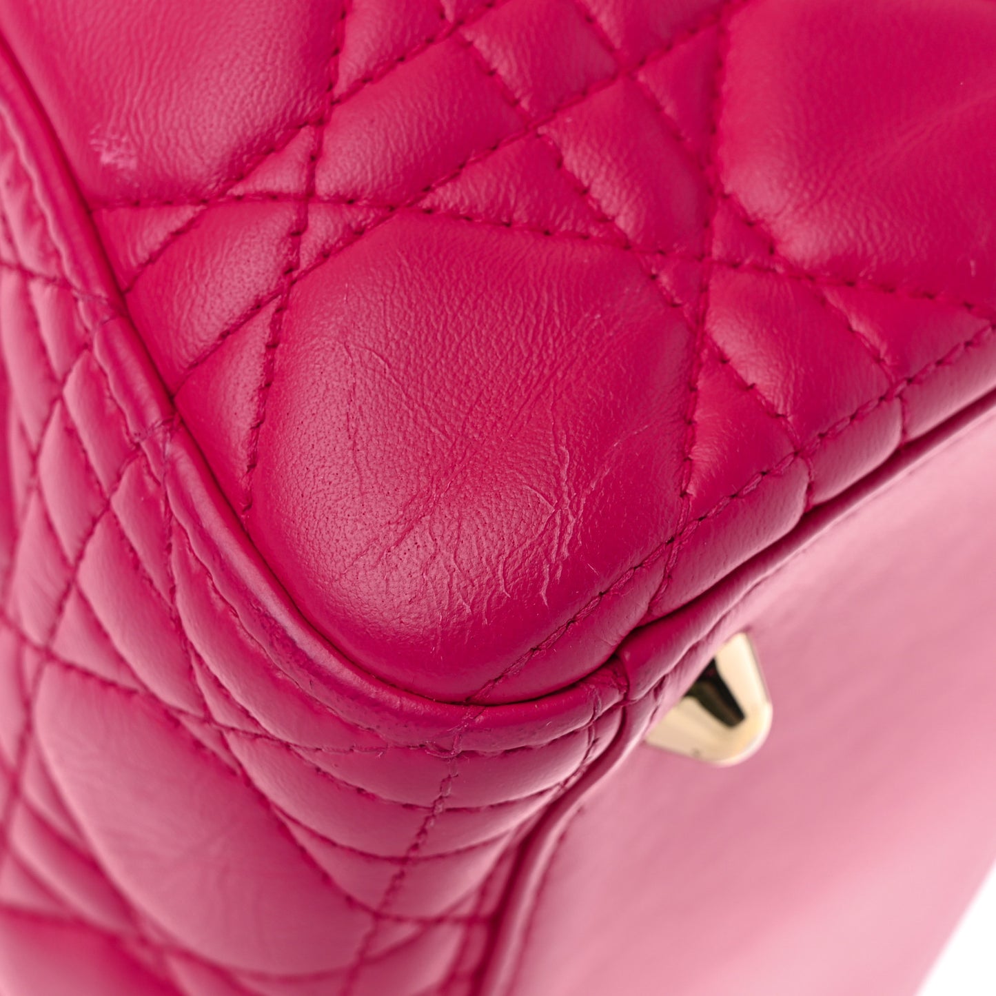 Lambskin Cannage Large Lady Dior Pink