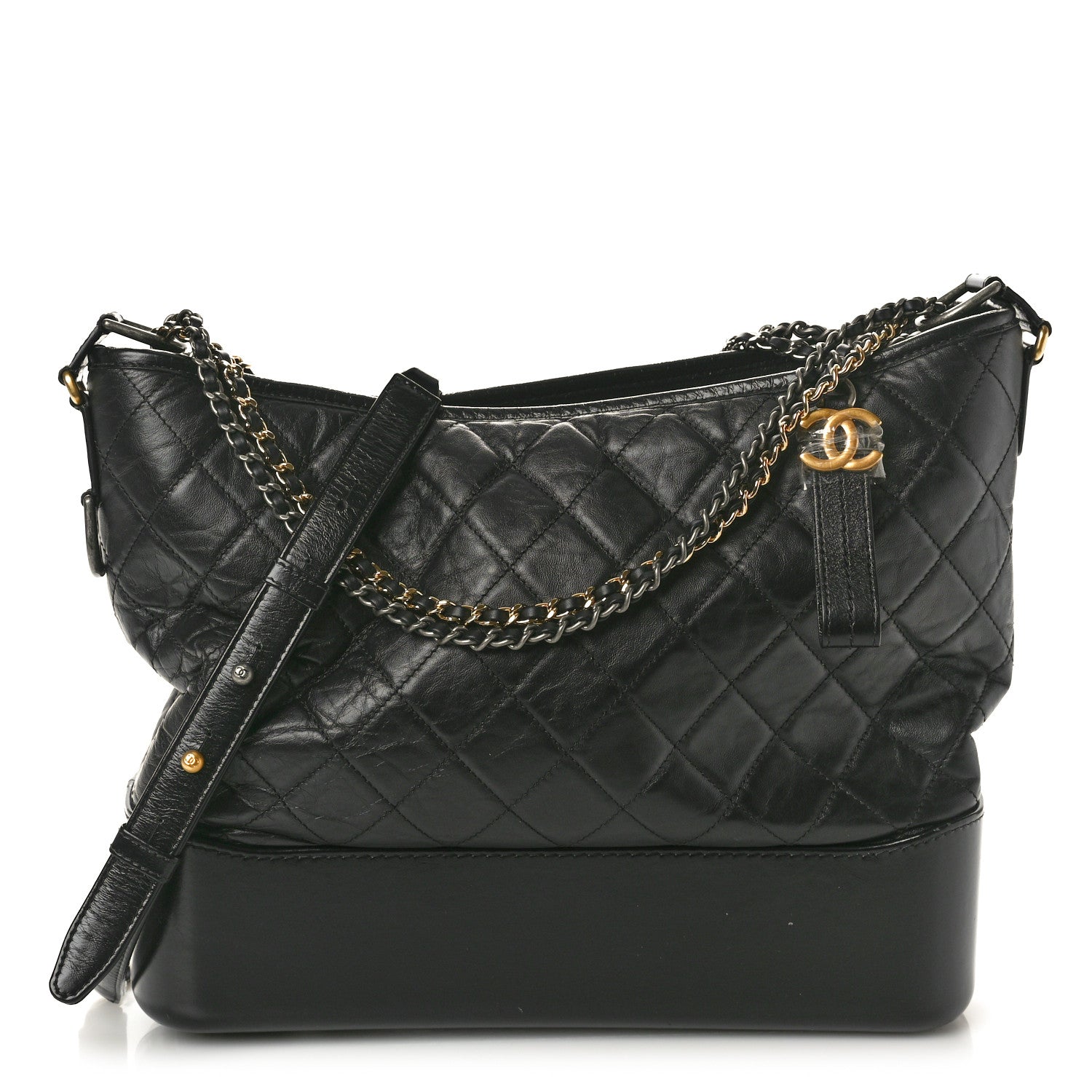 Chanel Aged Calfskin Quilted Large Gabrielle Hobo Black 1 of 11
