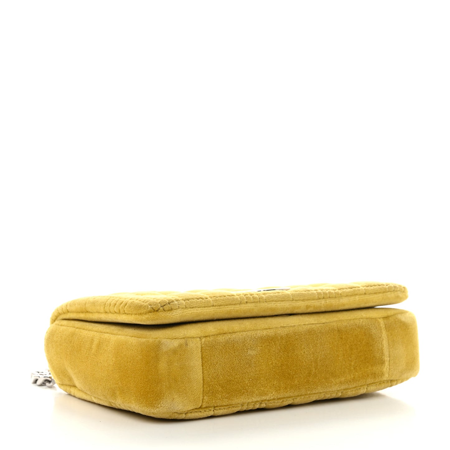 Velvet Quilted Mini Lola Bag Yellow