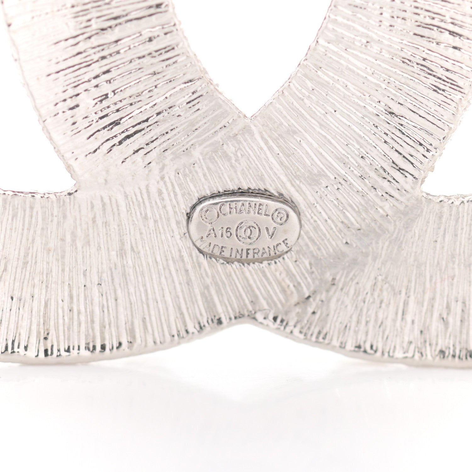 Chanel Baguette Crystal CC Brooch Silver 4 of 4