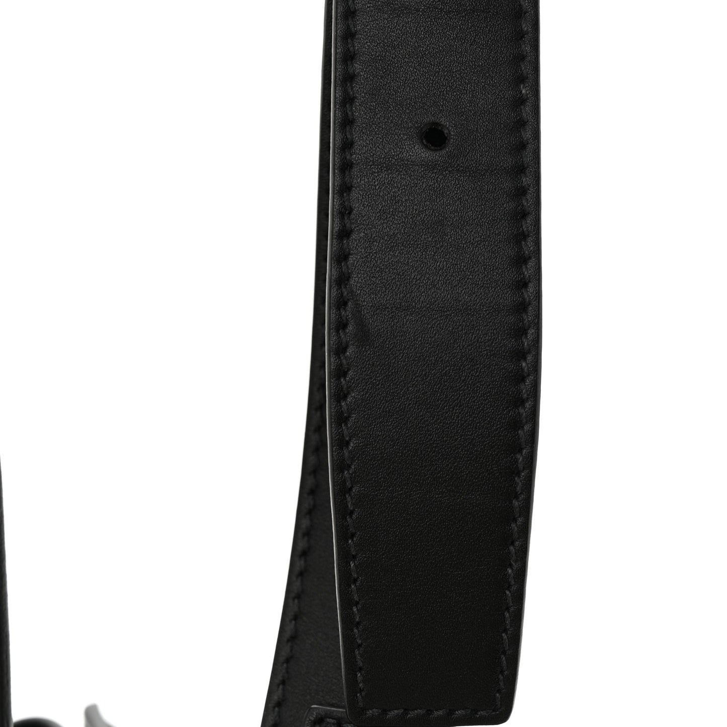 Vitello Saffiano Cuir Double Triangle Shoulder Bag Black