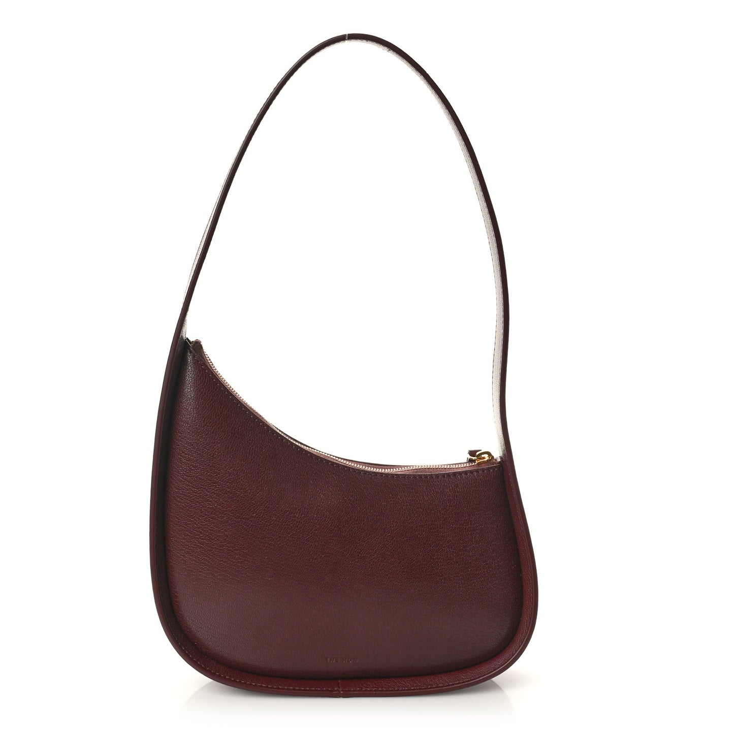 Grained Calfskin Half Moon Shoulder Bag Raisin