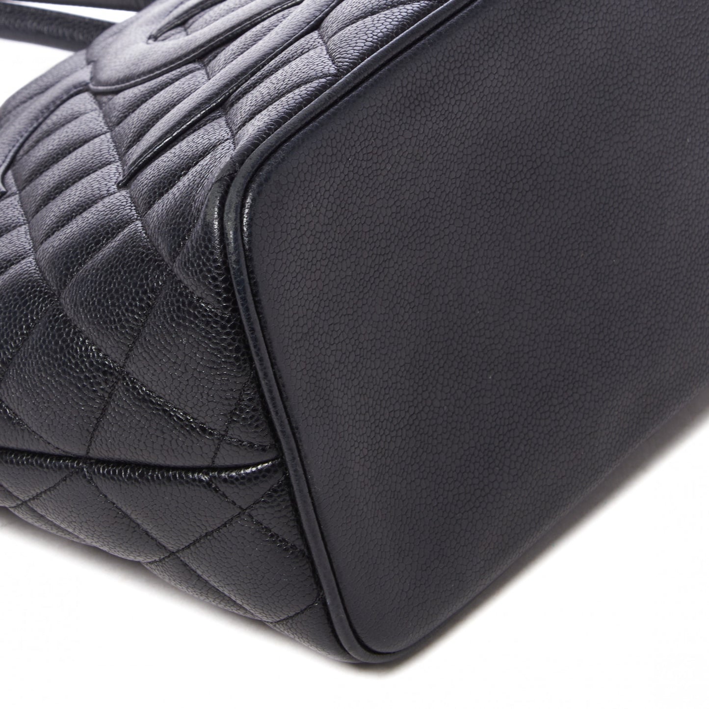 Caviar Quilted Medallion Tote Black